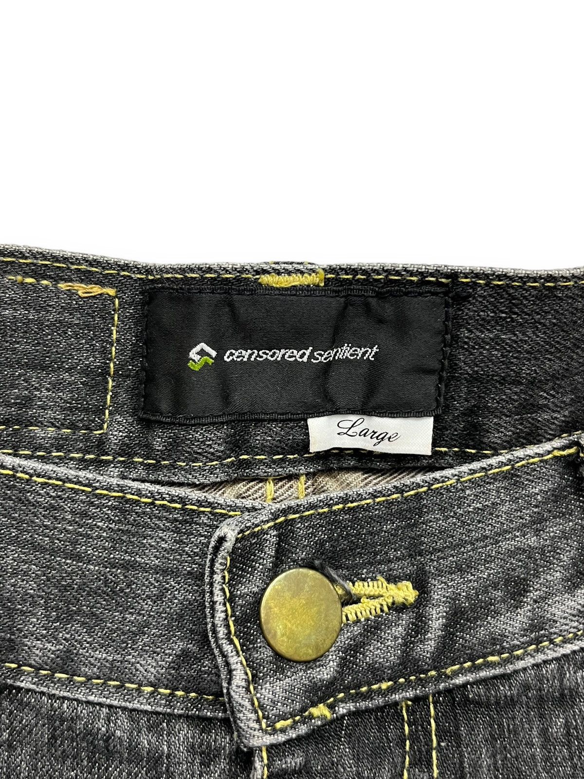 Japanese Brand HIPHOP BAGGY💥CENSORED SENTIENT Nova Check Patchwork Denim💥 Size US 32 / EU 48 - 11 Thumbnail