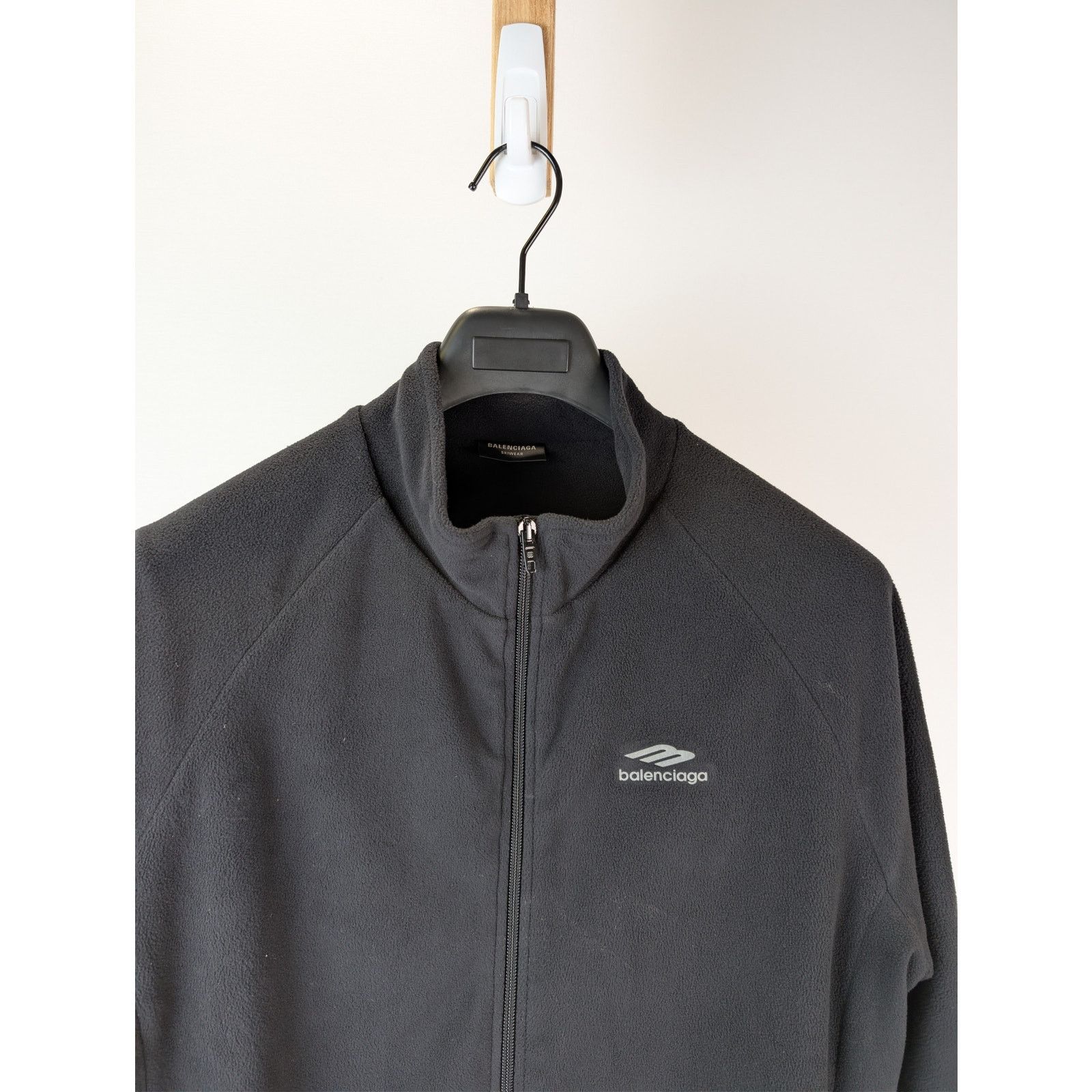 Balenciaga o1rshd1 Reflective Sporticon Fleece Zip-Up Jacket in Black Size US XL / EU 56 / 4 - 8 Thumbnail