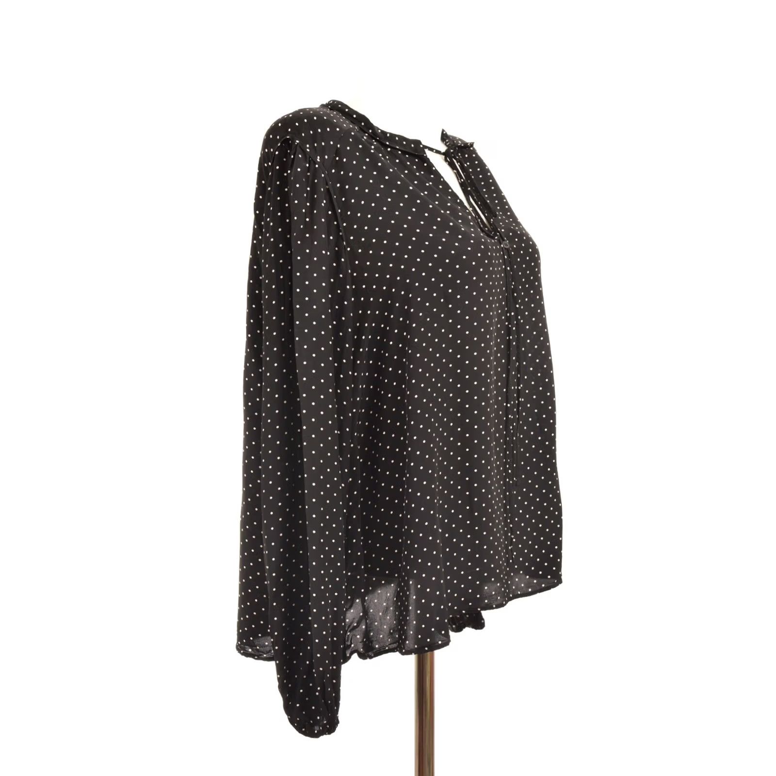 Maje Maje Blouse Shirt Viscose Polka Dot Made in Tunisia Size 1 Black Womens Size XS / US 0-2 / IT 36-38 - 3 Thumbnail