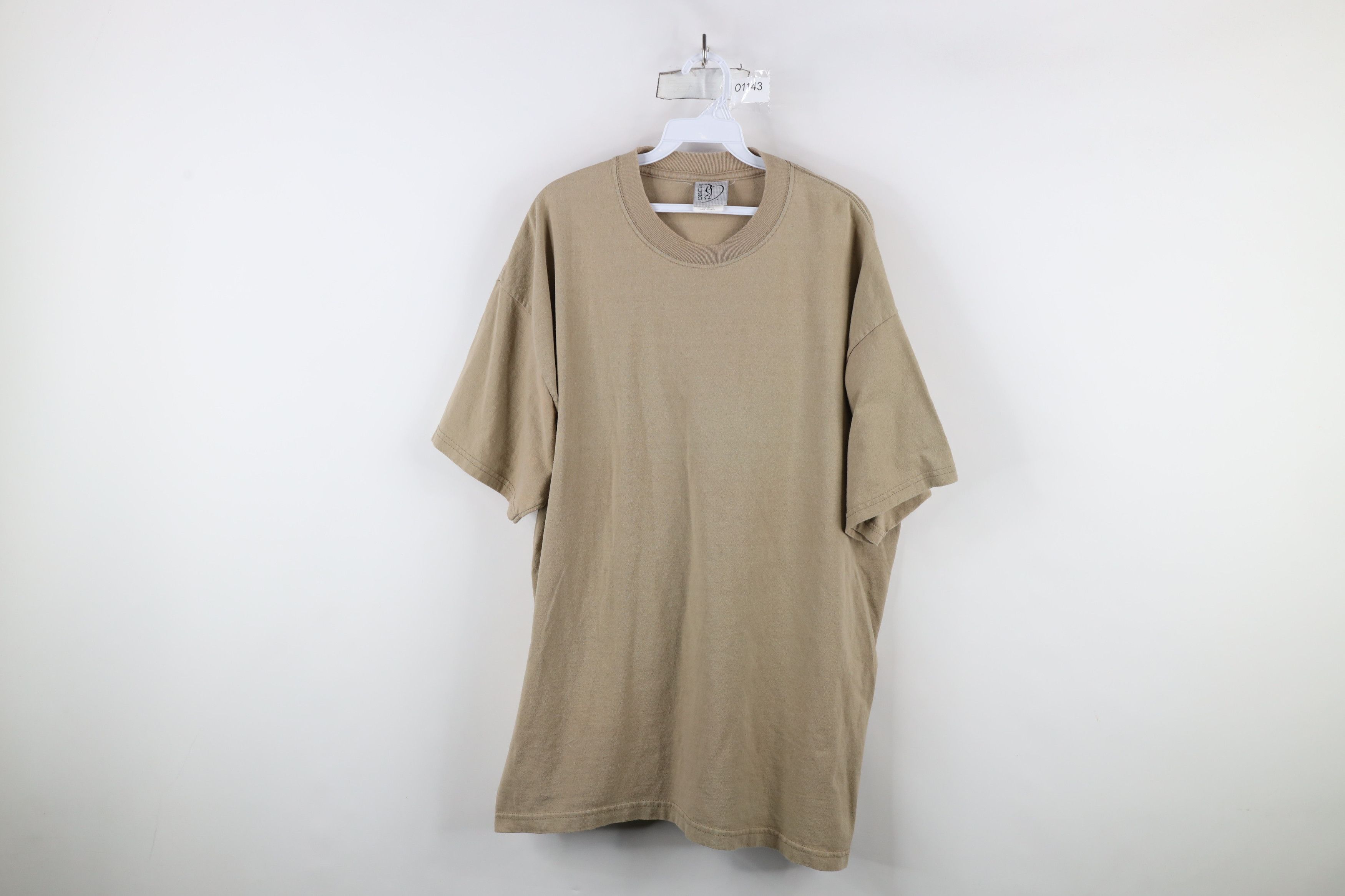 Vintage Vintage 90s Streetwear Heavyweight Cotton T-Shirt Khaki Size US XXL / EU 58 / 5 - 1 Thumbnail