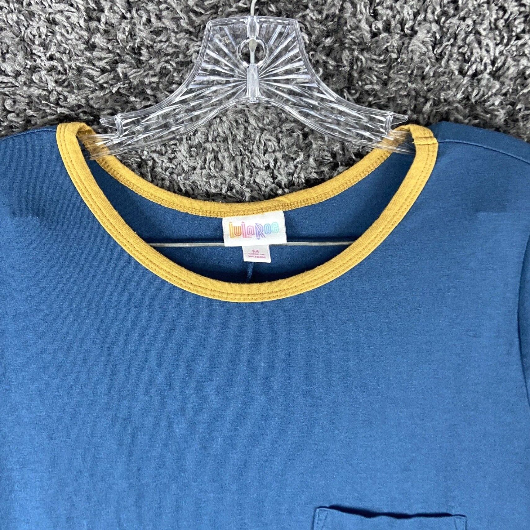 Vintage LuLaRoe Maxi Dress Blue Yellow Short Sleeve Women M Dress Length Long Women’s M Size 32" / US 10 / IT 46 - 4 Thumbnail