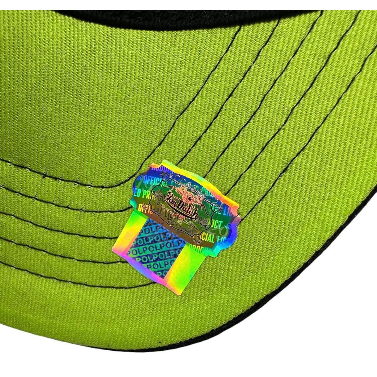 Von Dutch Von Dutch Trucker Hat Monogram Black & Green Neon Snapback Size ONE SIZE - 6 Thumbnail