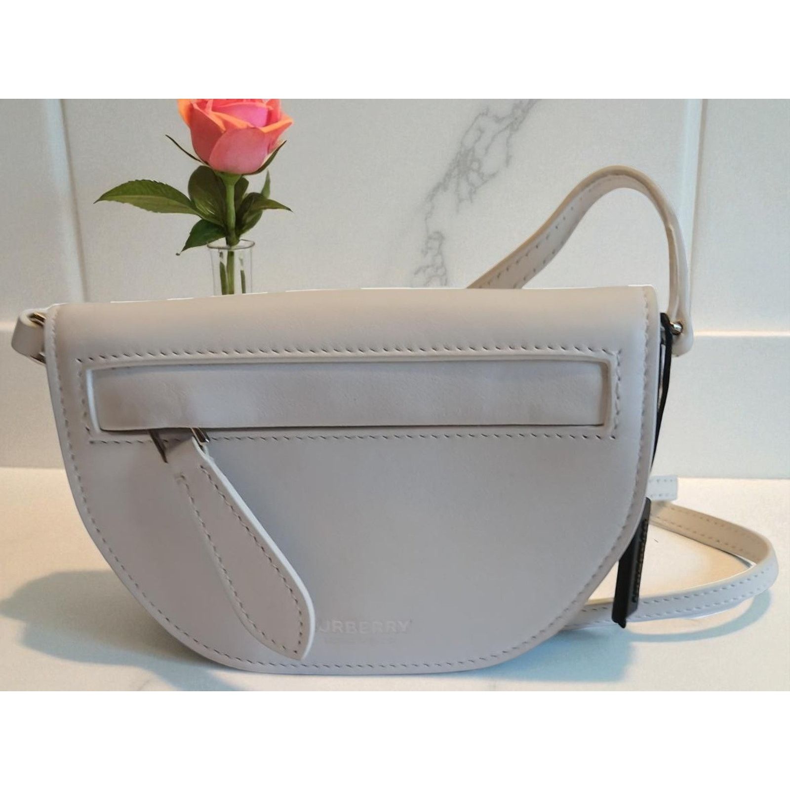 Burberry New - Burberry Olympia Micro Mini Leather Shoulder Bag White Size ONE SIZE - 1 Thumbnail