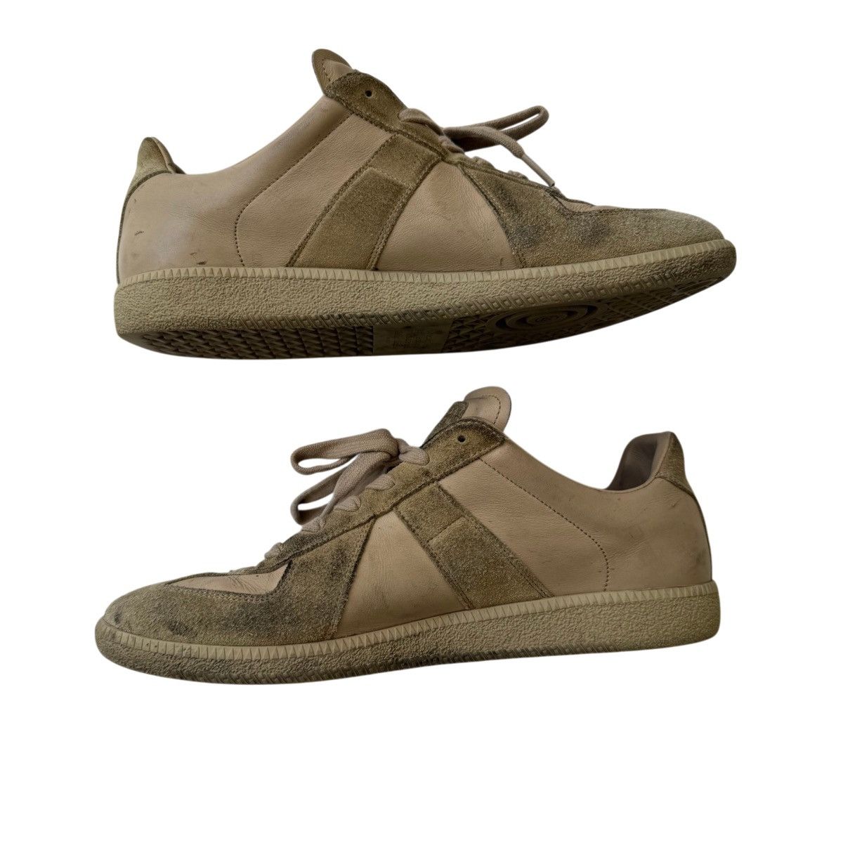 Maison Margiela Maison Margiela Leather Low-Top German Trainer GAT Beige Size US 9 / EU 42 - 7 Thumbnail