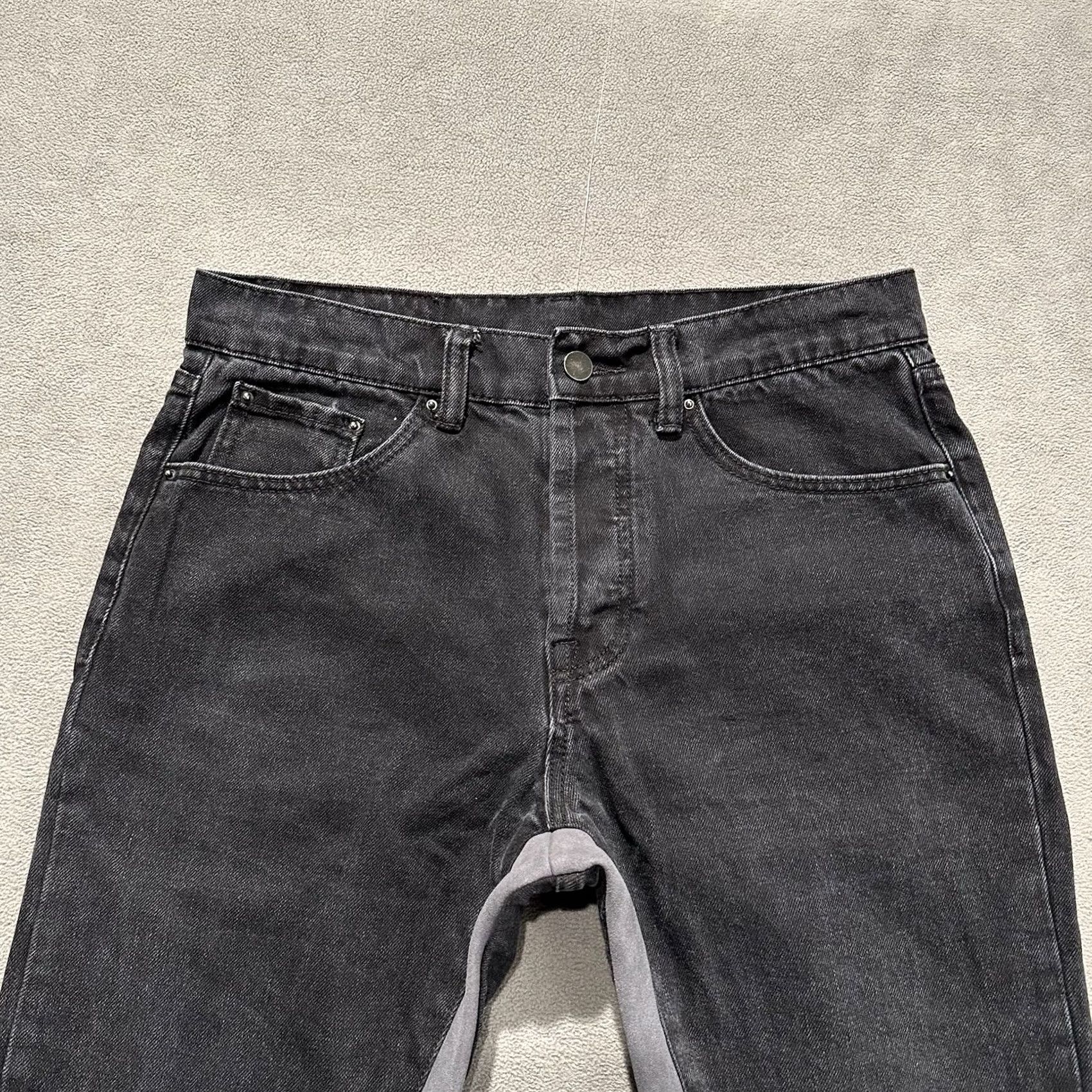 MNML EUC MNML Jeans Men 32x31 Black Denim Slim Fit Wide Leg Straight Knit Casual Size US 32 / EU 48 - 3 Thumbnail