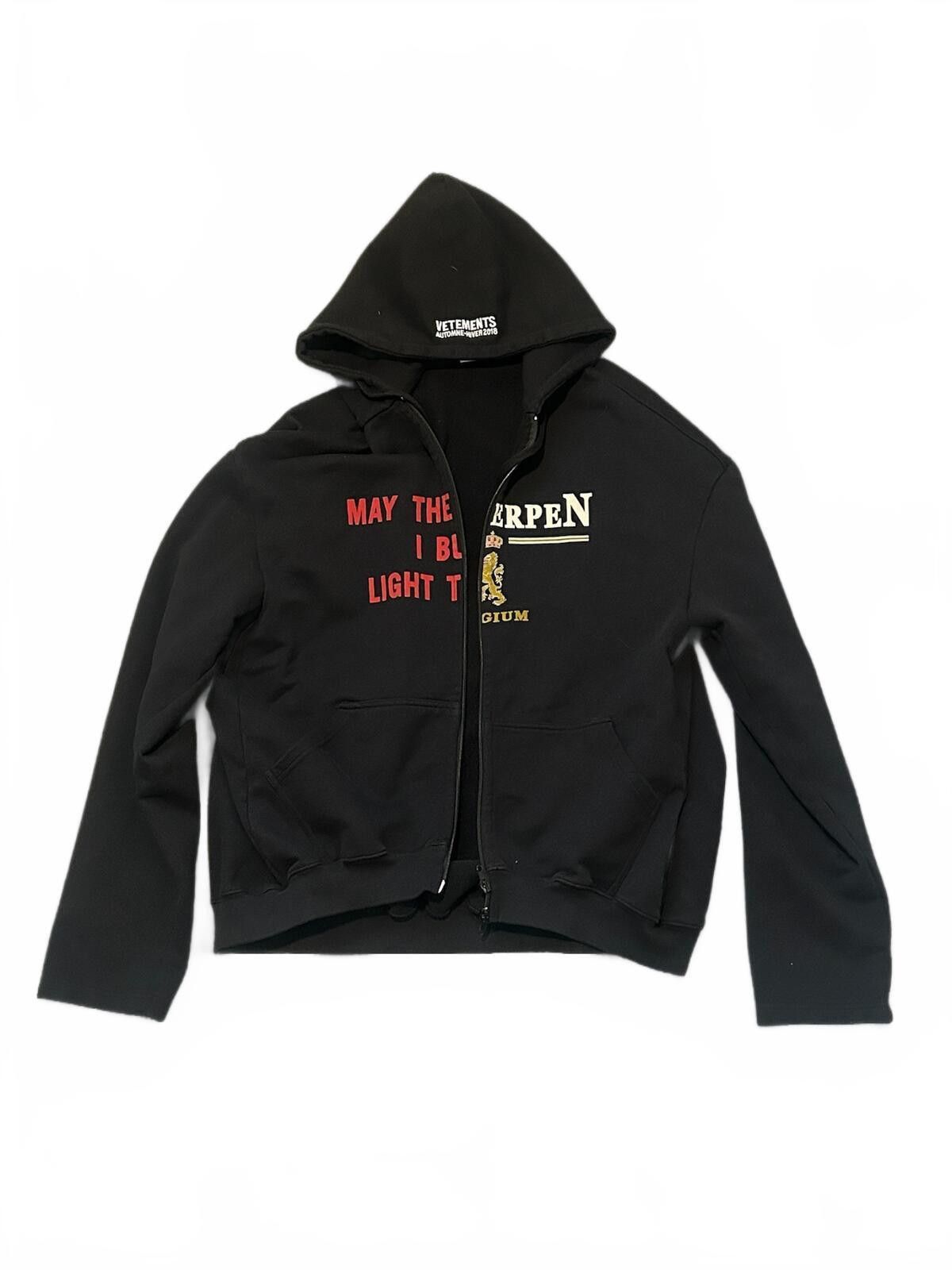 Vetements Vetements Split May the bridges/Antwerp Zip Up Hoodie