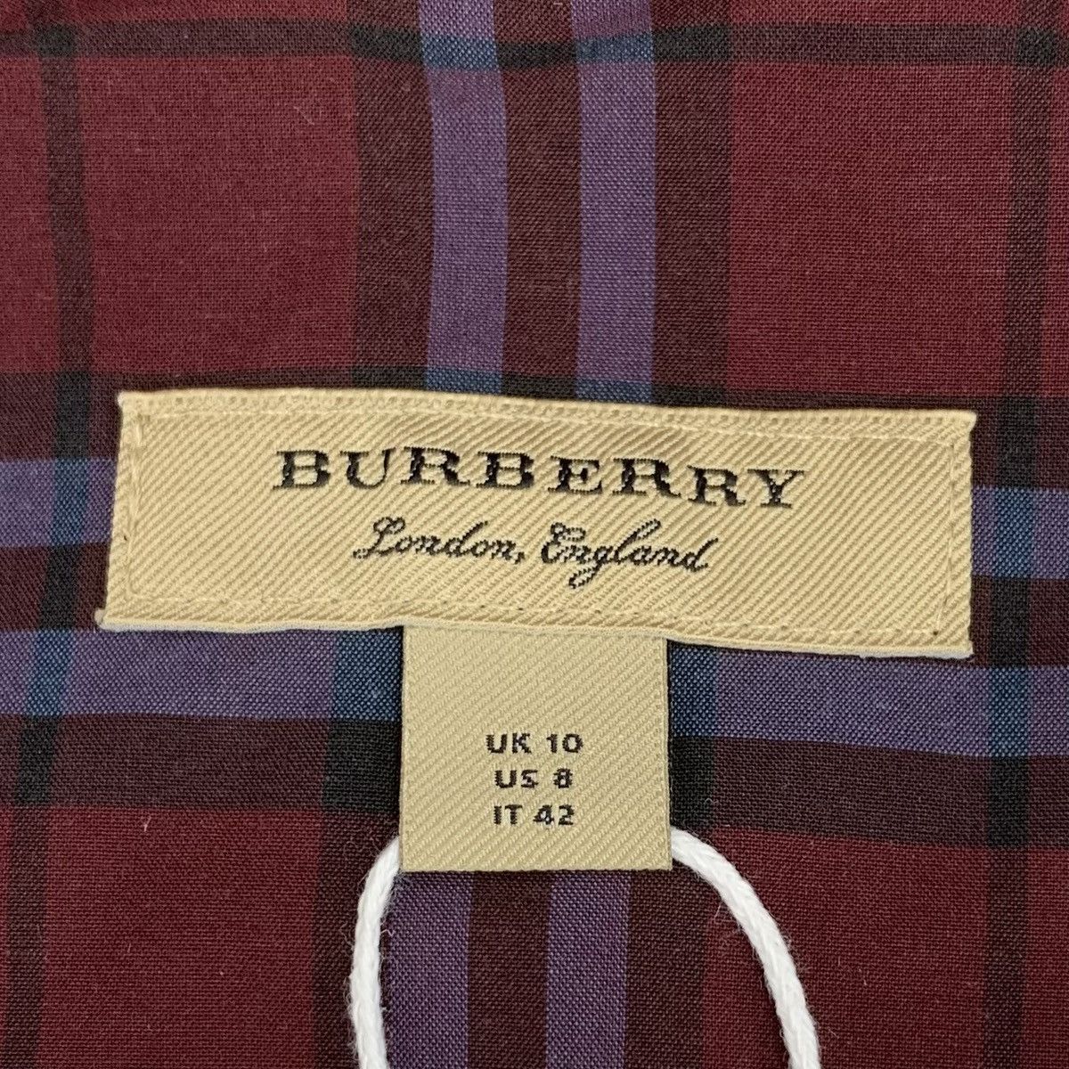 Burberry Burberry Deep Red Check Lapel Long-sleeve Shirt Dress K26WX Size M / US 6-8 / IT 42-44 - 6 Thumbnail