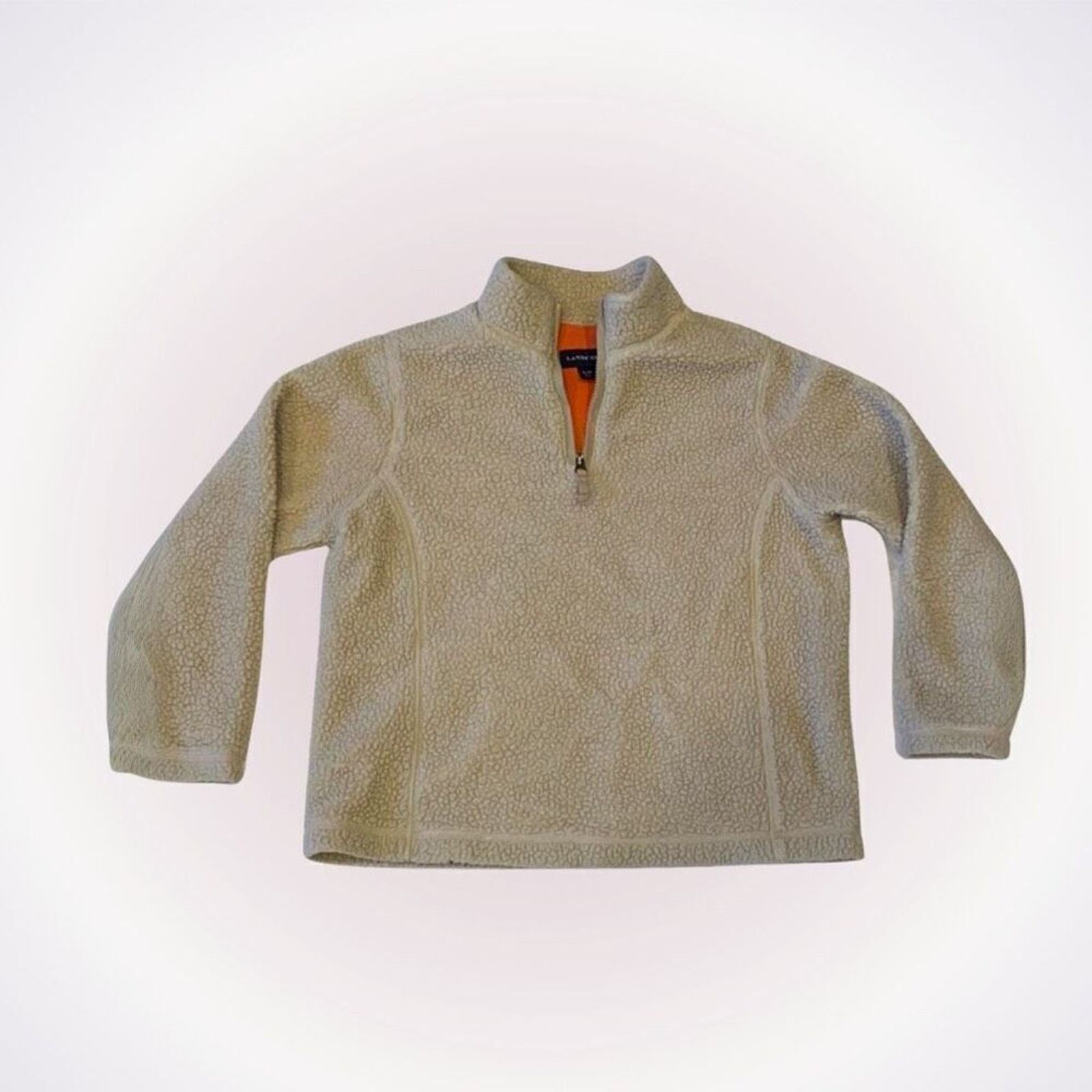 Other Land's End neutral tan faux shearling quarter zip | Sz S Size S / US 4 / IT 40 - 1 Thumbnail