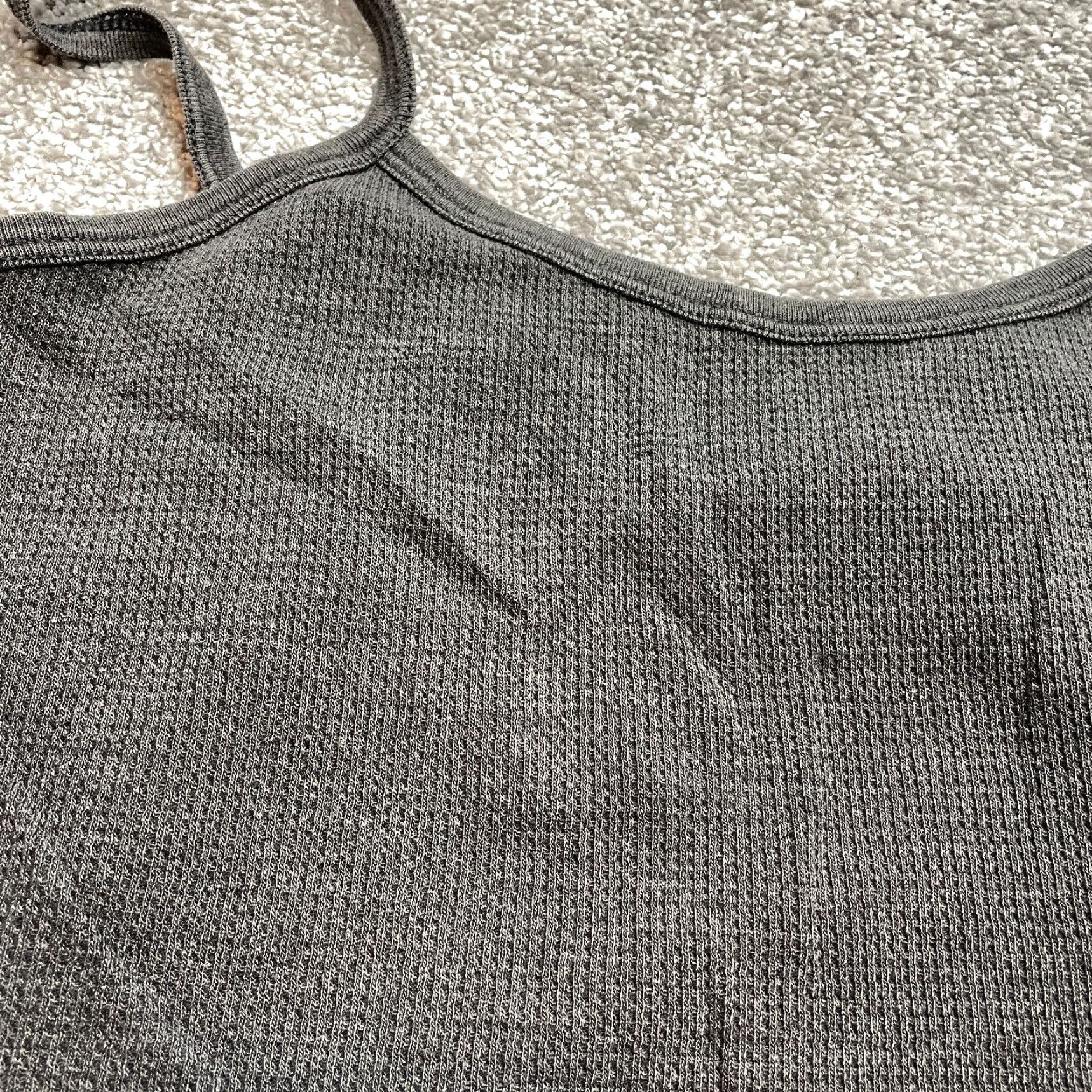 Vintage Unbranded Tank Top Shirt Womens Small Dark Gray Basic Cami Waffle Knit Shirt Size S / US 4 / IT 40 - 6 Thumbnail