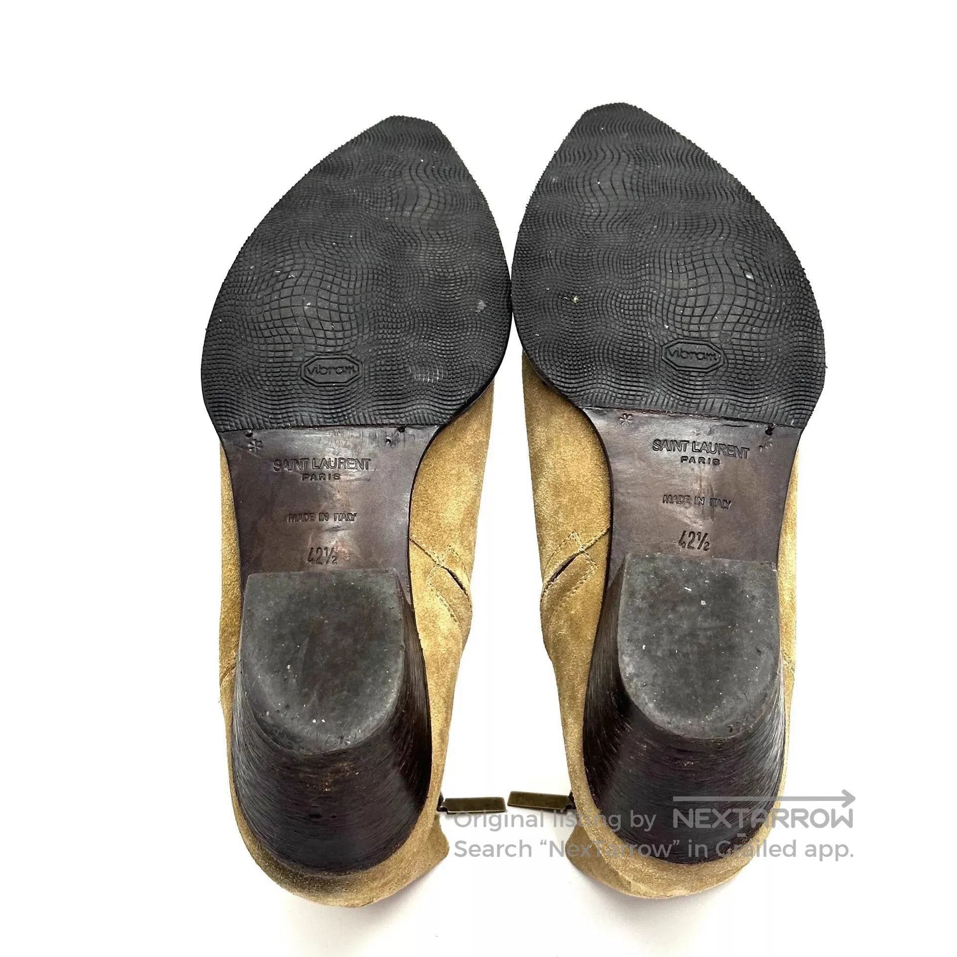 Yves Saint Laurent Beige Pointed-Toe Ankle Boots Size 9.5. Size US 9.5 / EU 42-43 - 5 Thumbnail