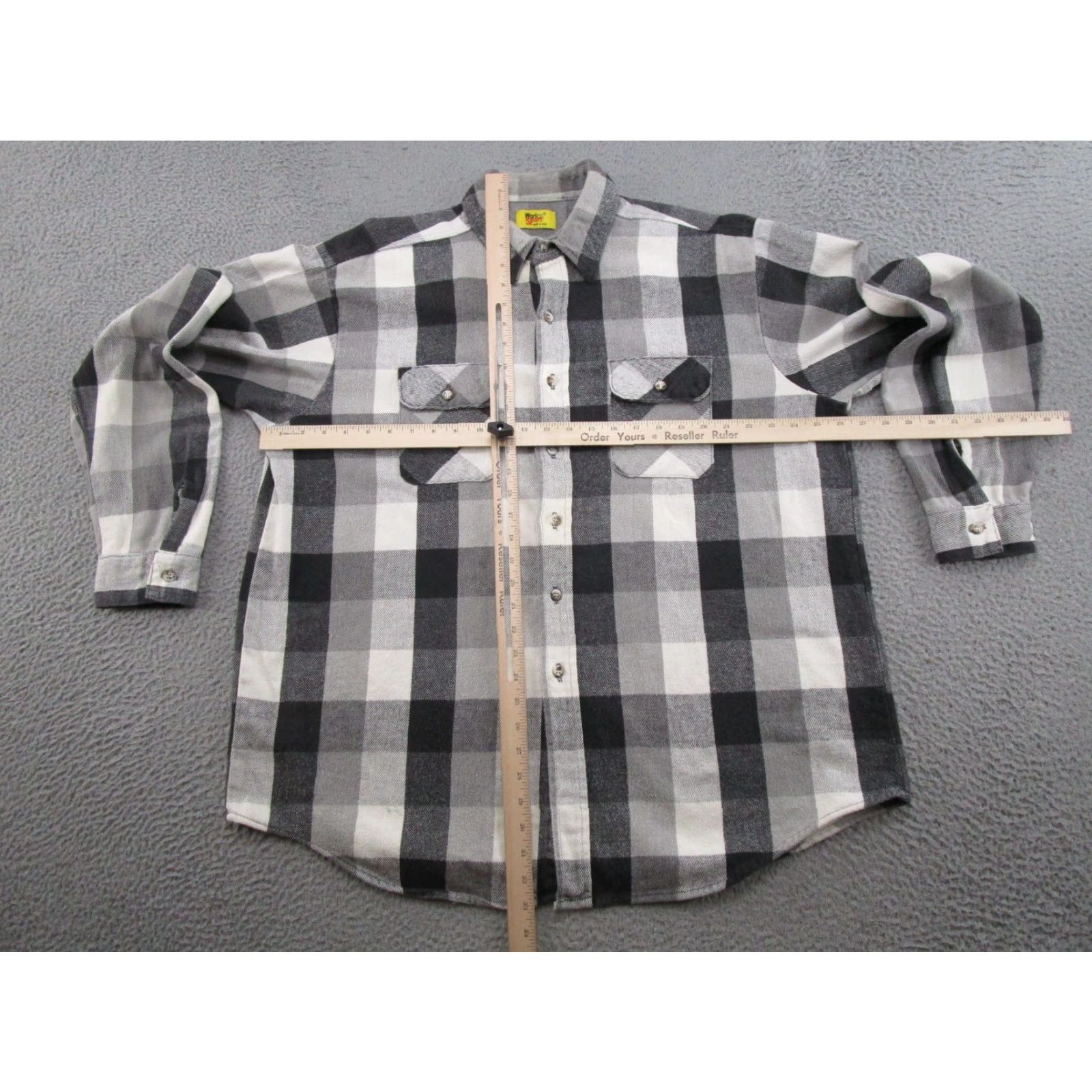 Vintage VINTAGE Work N' Sport Black Plaid Flannel VTG 80s USA Made Button-Up Casual Shirt 2XLT Size US XXL / EU 58 / 5 - 4 Thumbnail