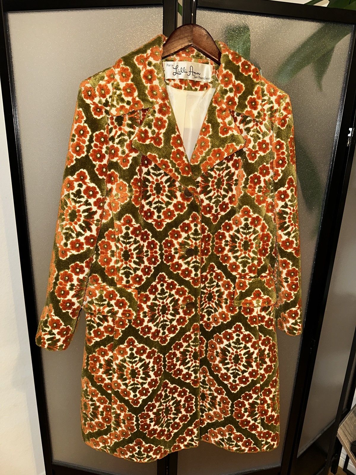 Other VTG 50s 60s Lilli Ann Floral Chenille Carpet Tapestry Jacket Size L / US 10 / IT 46 - 1 Thumbnail