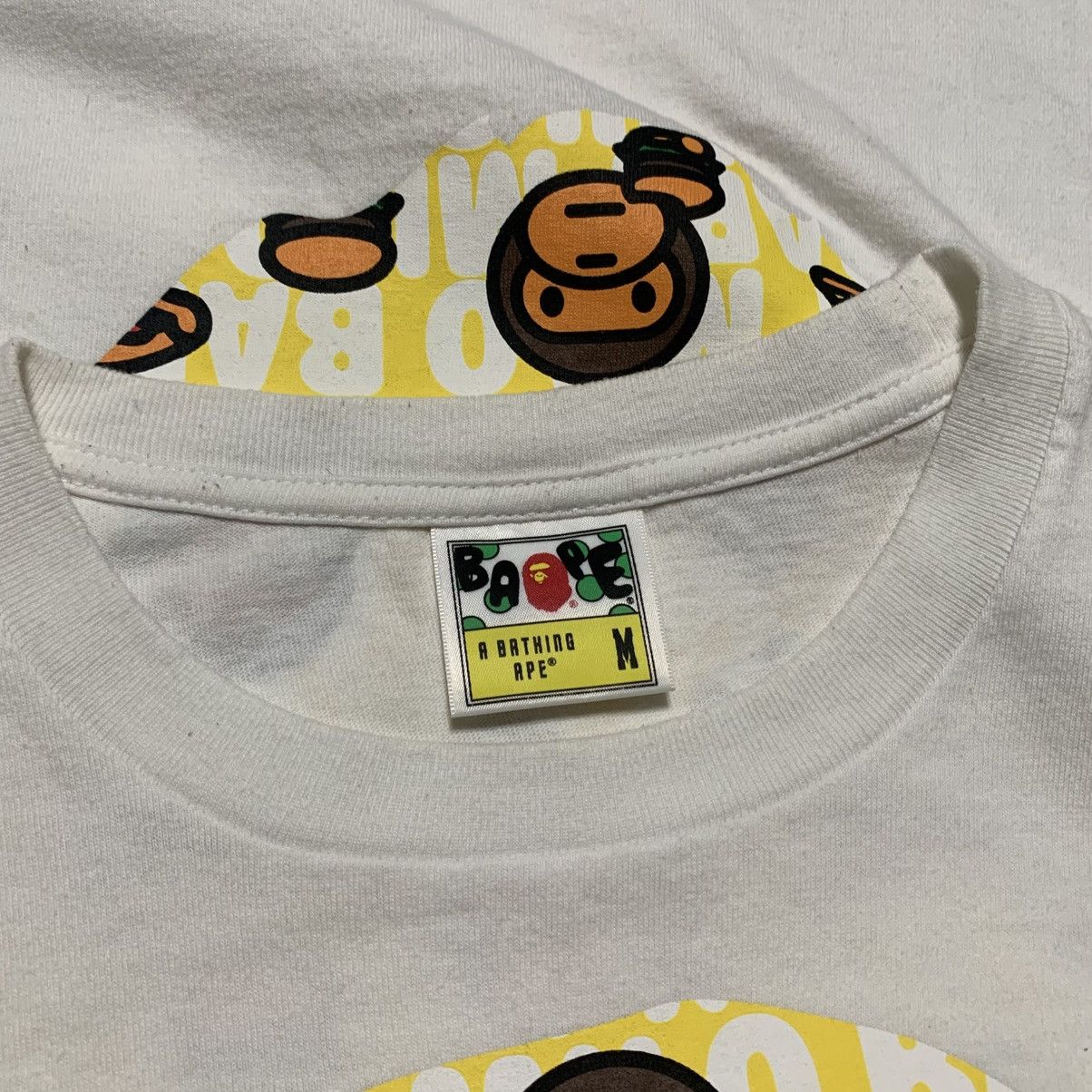 Bape Bape Medium Baby Milo Ape Head White Tee 'Junk Food' Size US M / EU 48-50 / 2 - 5 Thumbnail