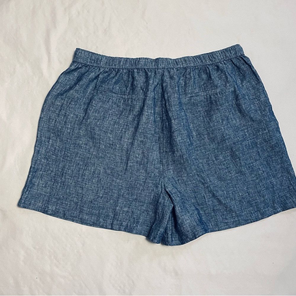 Elie Tahari NWT New Tahari 100% Linen Blue Shorts Size 3X Size 42" / US 20 - 6 Thumbnail