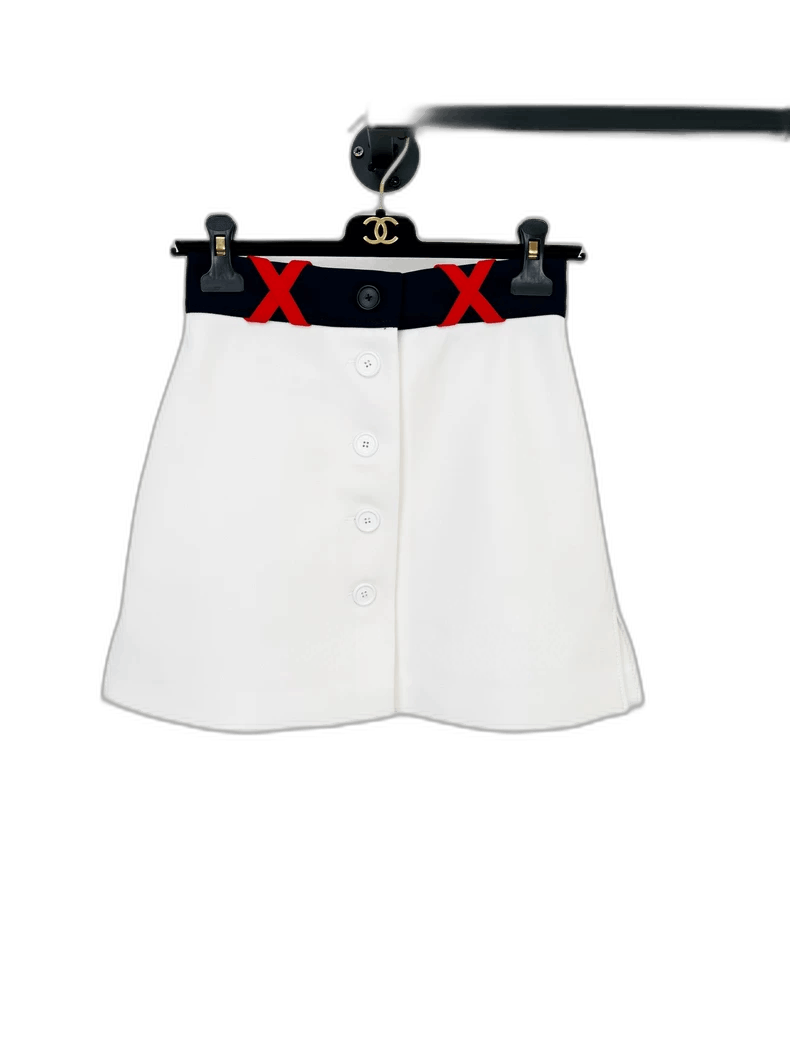Miu Miu Classic A-Line Color Block Skirt