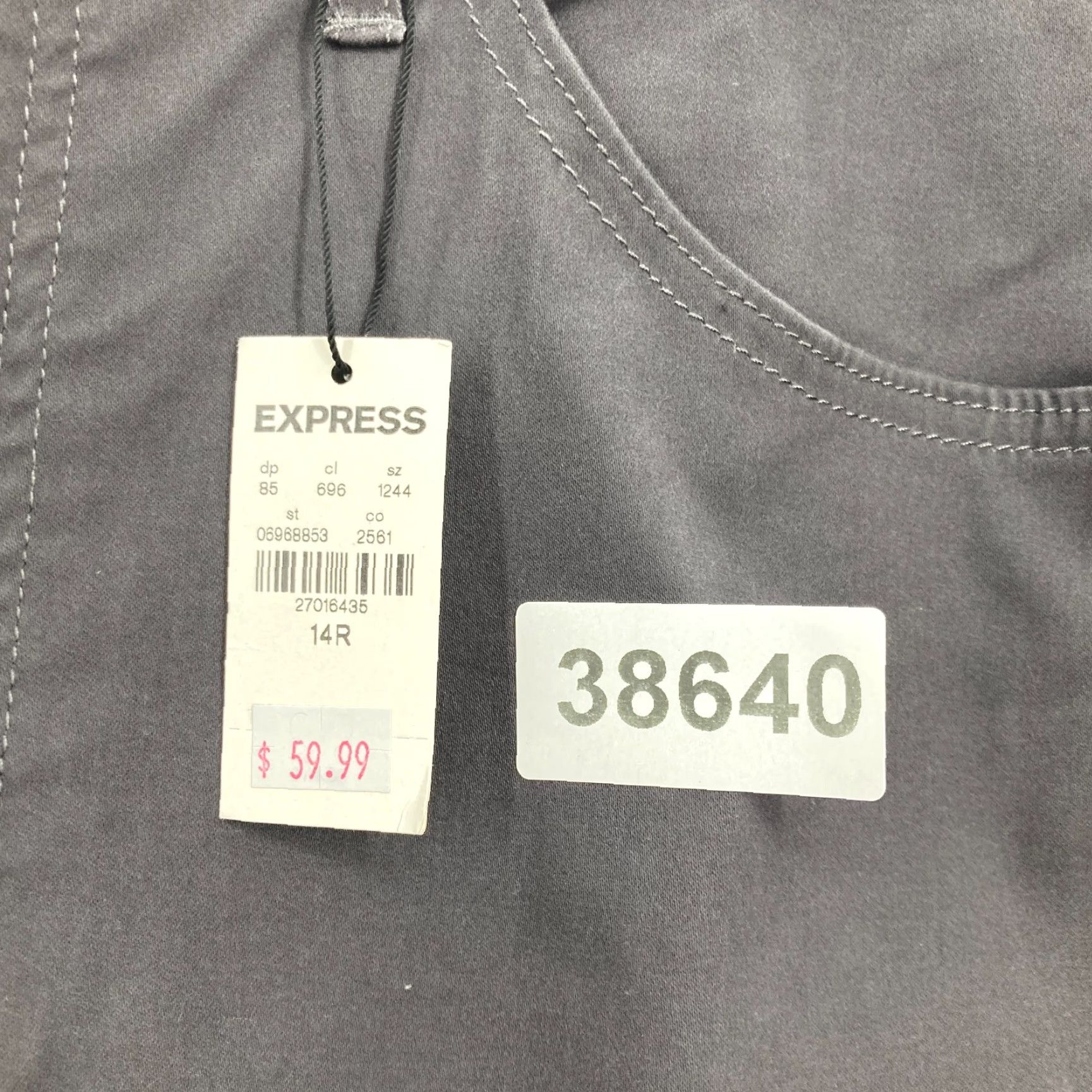 Express Express Pants Women's 14 Slim Straight Gray High Rise 5-Pocket NWT Stretch Size 36" / US 14 / IT 50 - 4 Thumbnail