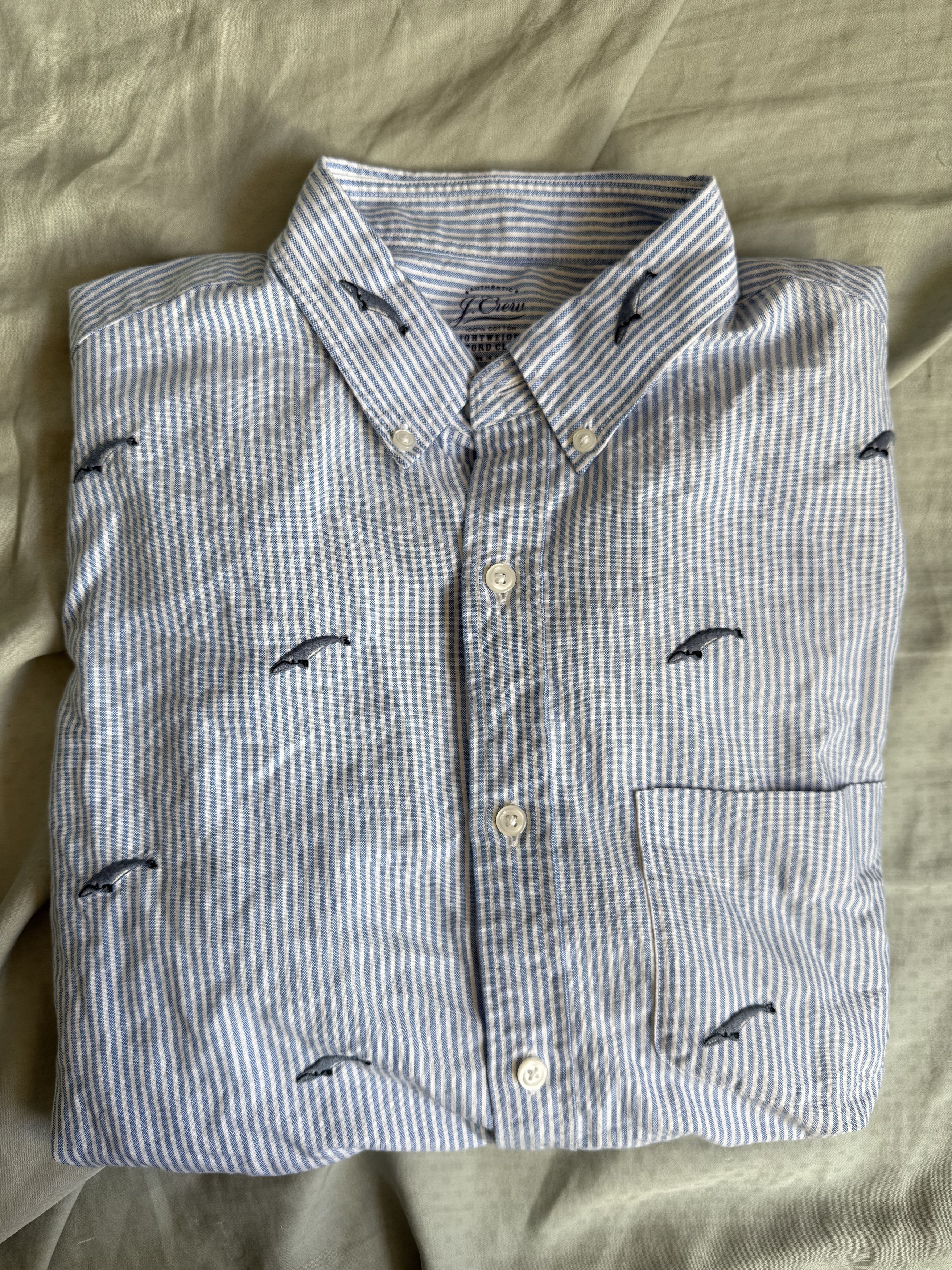 J.Crew J. Crew whale pattern oxford S/S Button Up Shirt Med $79.50 Size US M / EU 48-50 / 2 - 3 Thumbnail