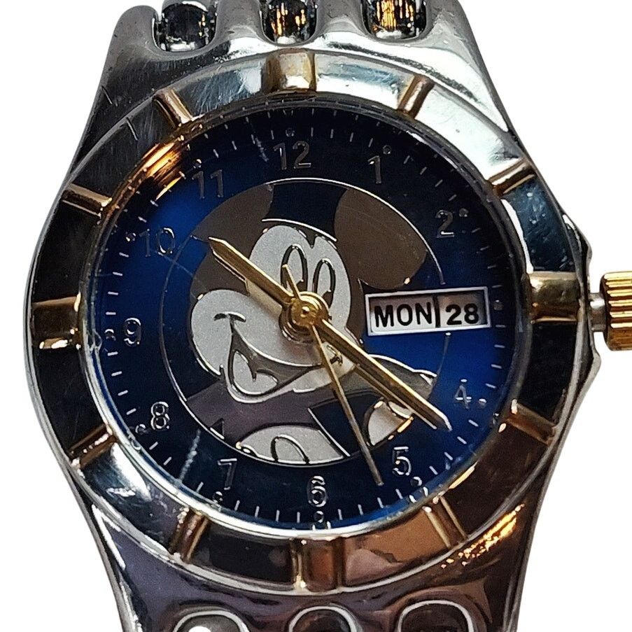 Disney Disney Mickey Mouse Seiko Day Date Two Tone Blue Dial Watch Size ONE SIZE - 1 Thumbnail