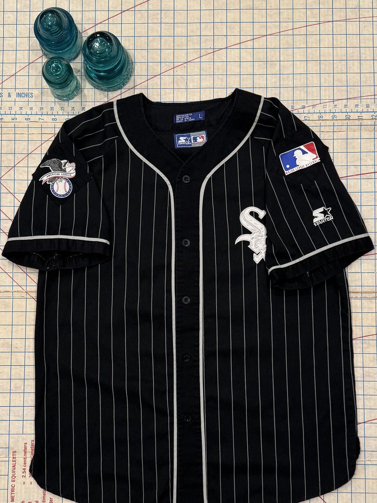 Starter Vintage Starter Chicago White Sox Pinstriped Baseball Jersey Size US L / EU 52-54 / 3 - 5 Thumbnail