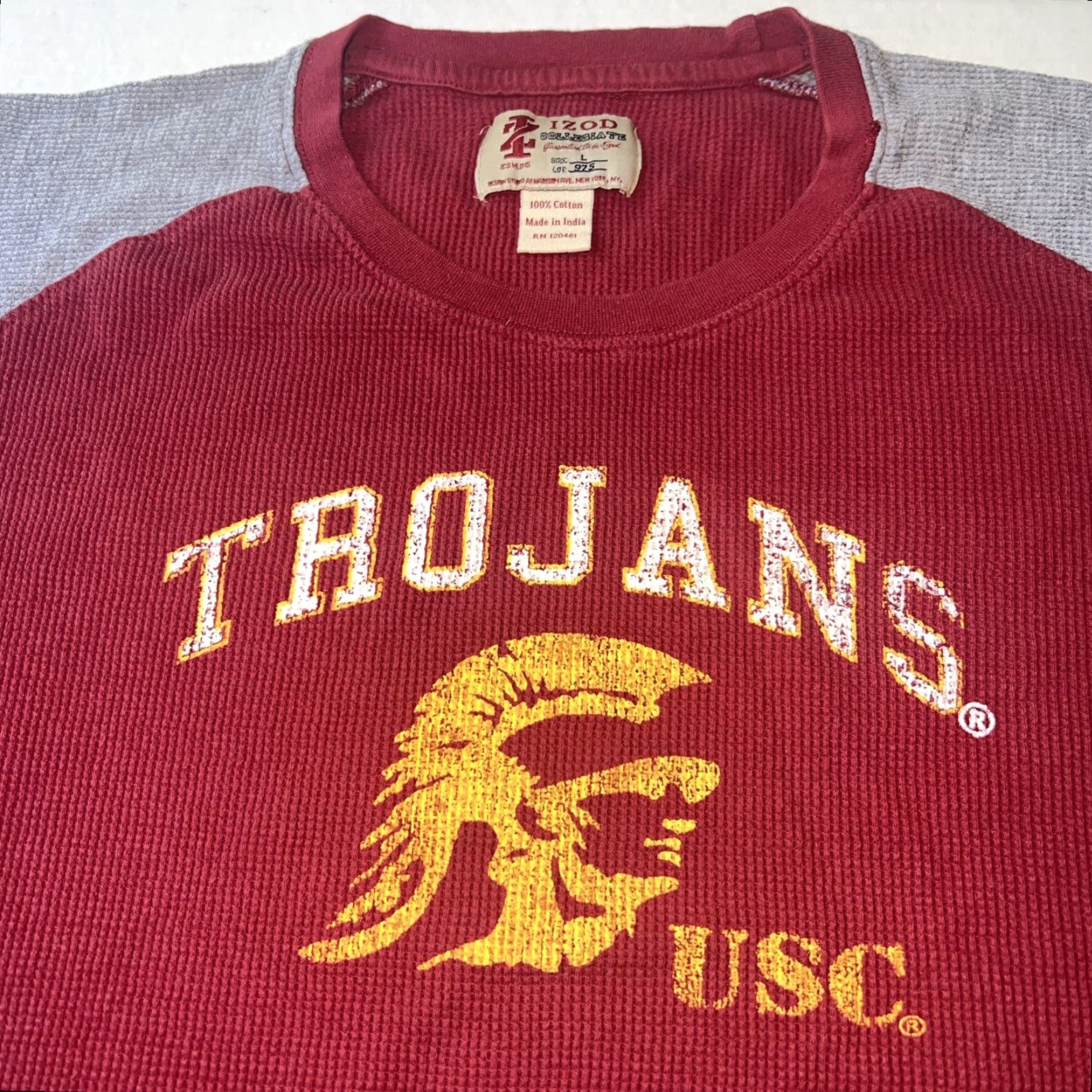 Izod VINTAGE Izod Collegiate USC Trojans L/S Thermal Shirt Adult Large Red Men Logo 90s USC Trojans Football NCAA Shirt Size US L / EU 52-54 / 3 - 2 Thumbnail