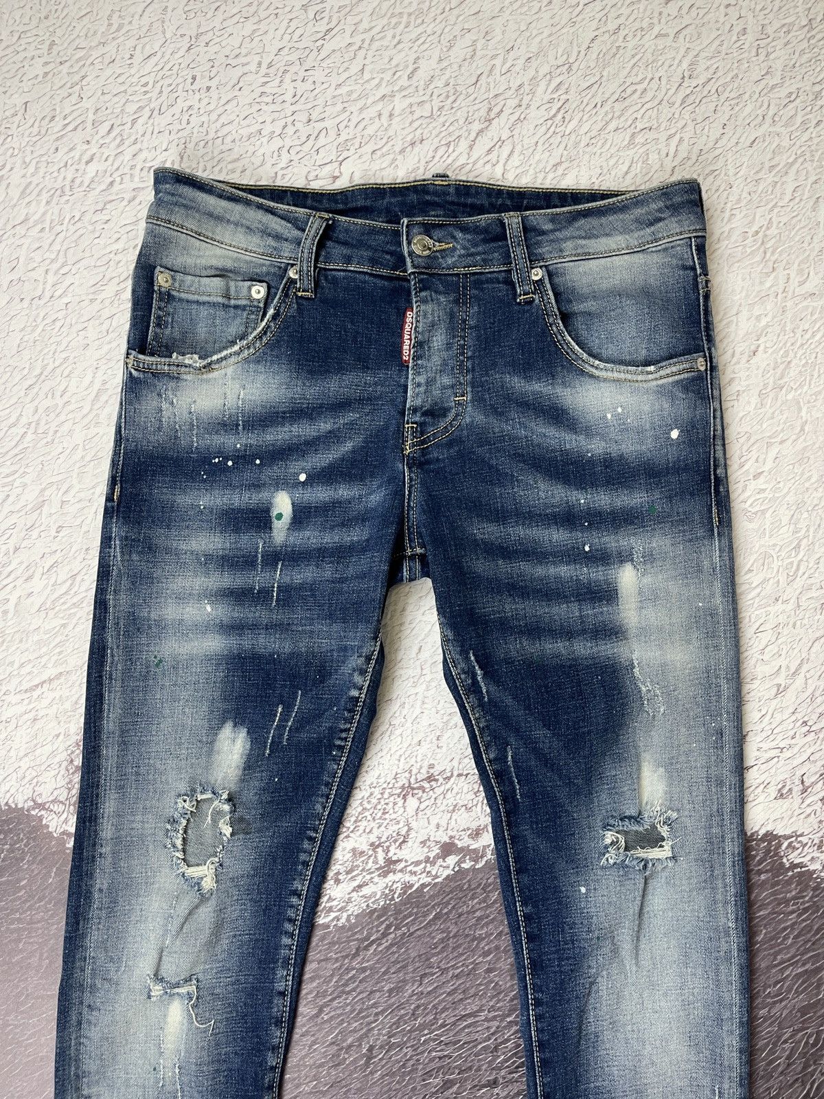 Dsquared2 Dsquared2 blue faded paint distressed punk revolution jeans Size US 32 / EU 48 - 6 Thumbnail