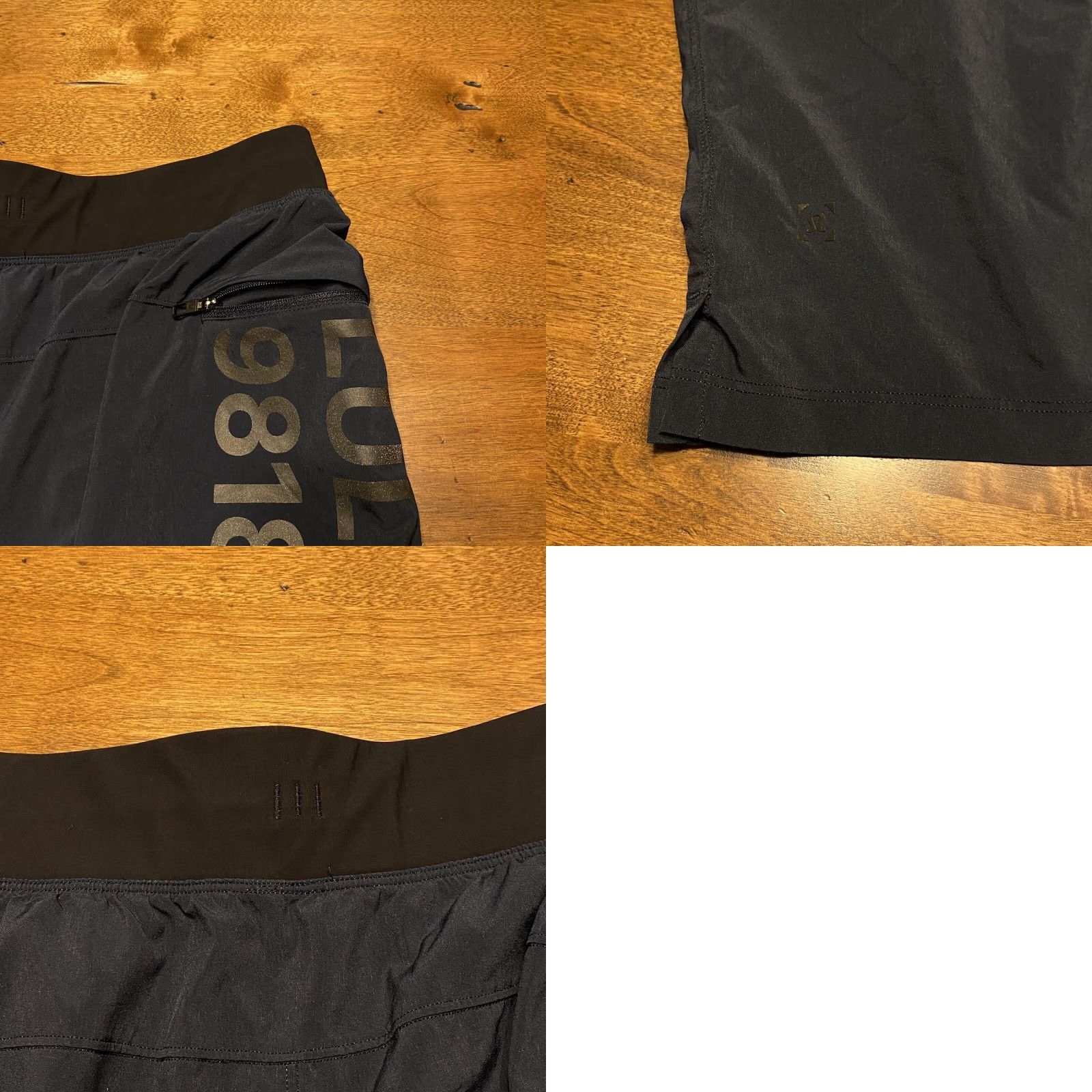 Lululemon VINTAGE Lululemon Shorts Mens M Navy Blue Leg Spellout 9” Inseam Workout Size US 31 - 8 Thumbnail