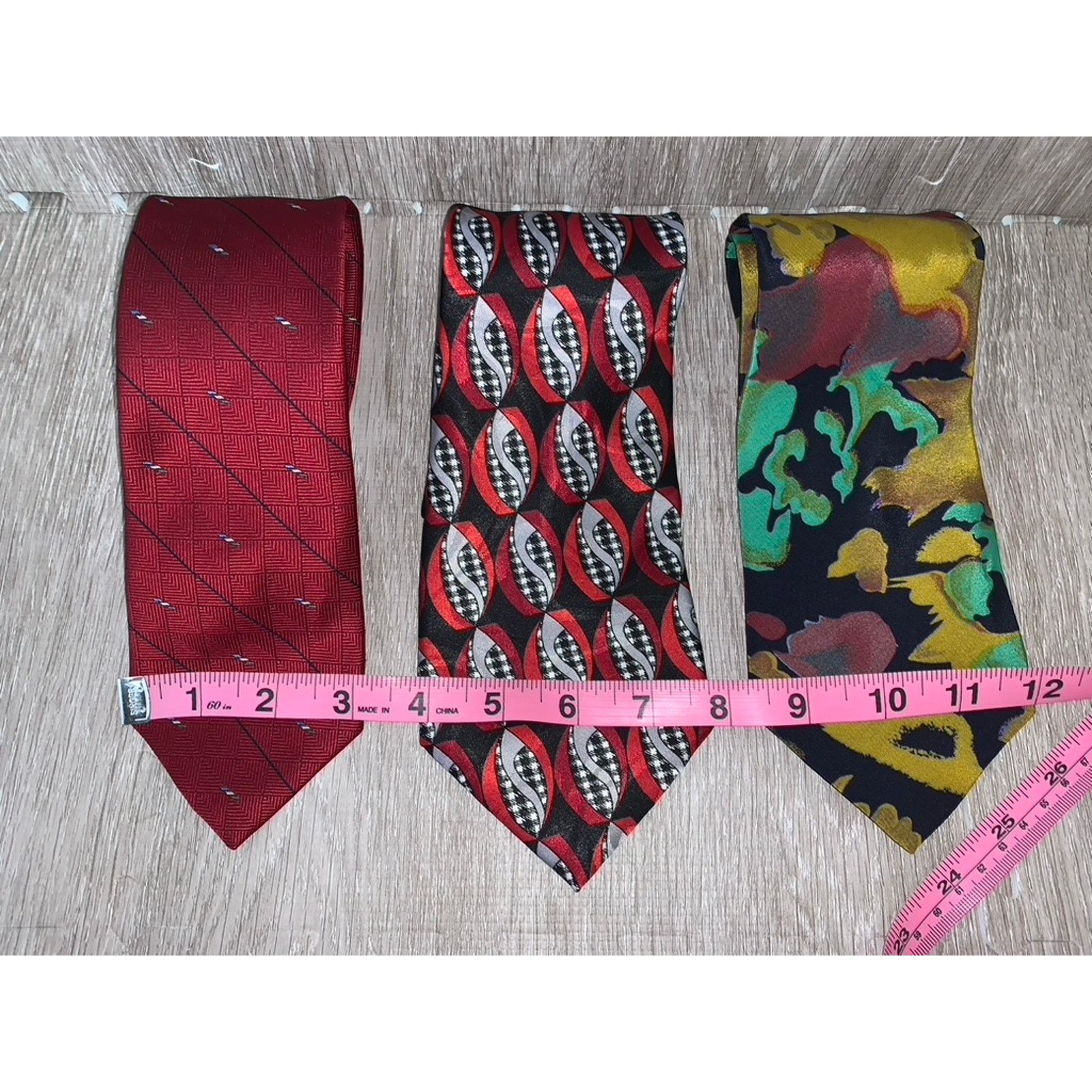 The Unbranded Brand Vintage Necktie Set 3pc Geometric Artistic Design Men's Size ONE SIZE - 2 Thumbnail