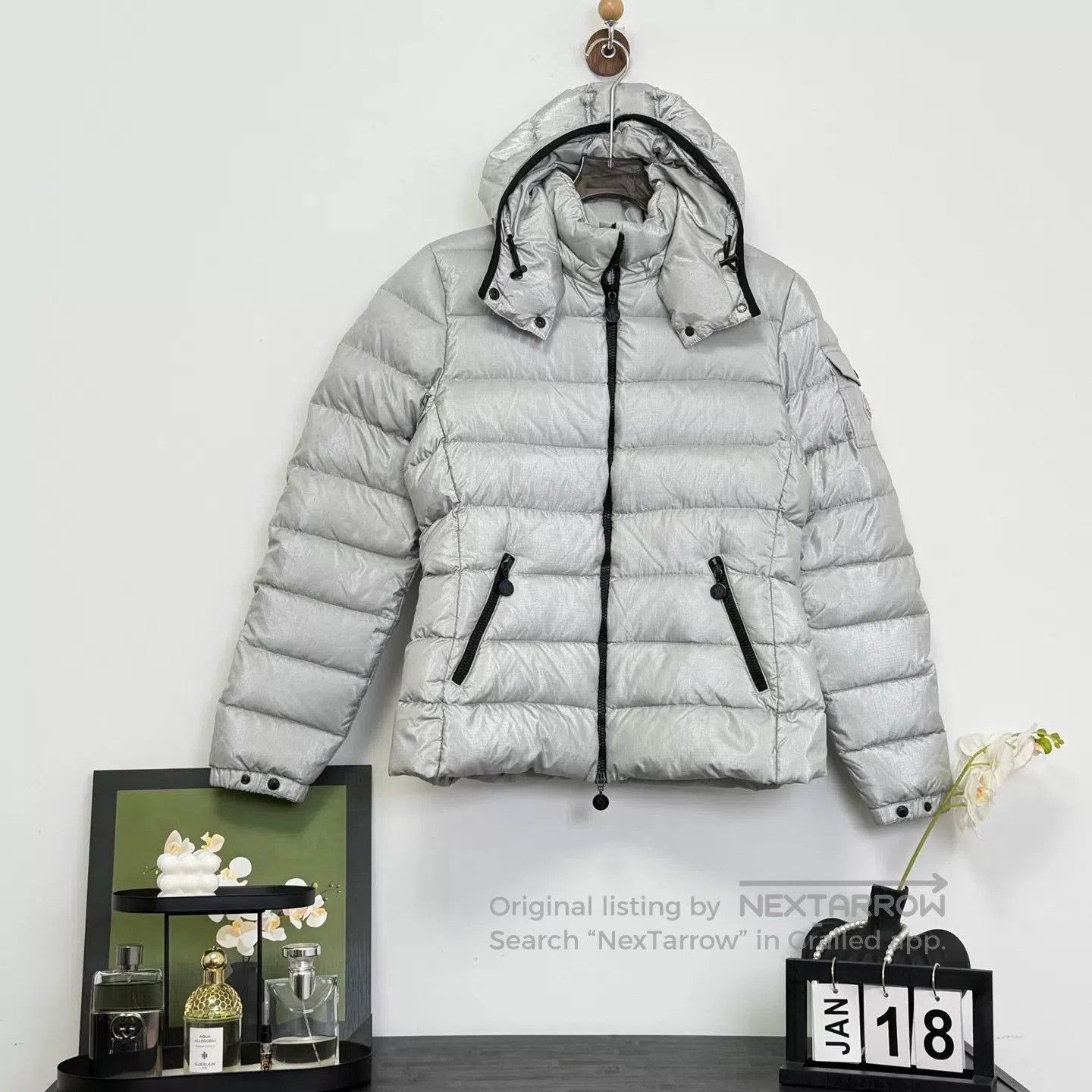 Moncler Silver Moncler Puffer Jacket Size 3. Size US L / EU 52-54 / 3 - 1 Thumbnail