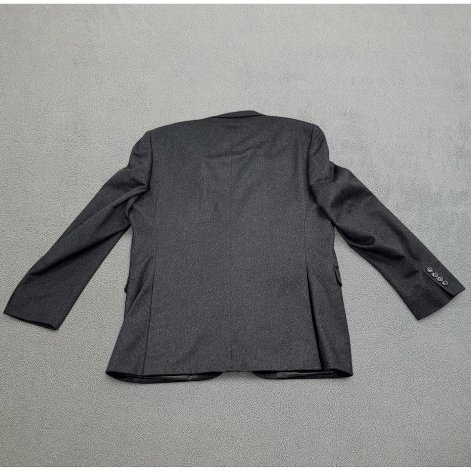 Saks Fifth Avenue Saks Fifth Avenue Blazer 44R Mens Gray Wool Blend Sport Coat Size 44R - 3 Thumbnail
