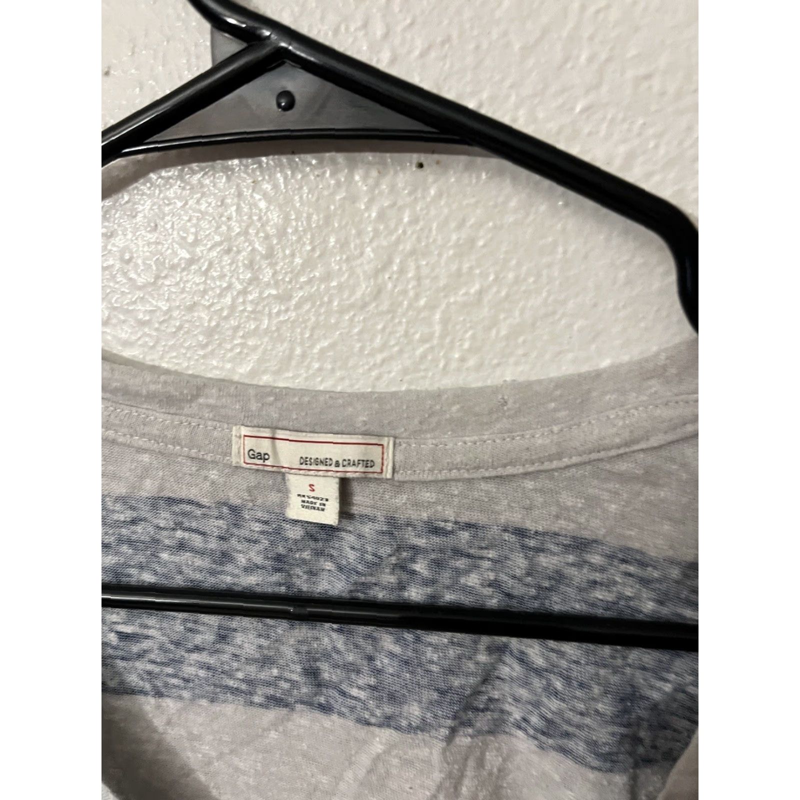 Gap VINTAGE Gap Women's T-Shirt Long Sleeve Crew Neck Striped Fitted All Seasons Blue & Gray Small Size S / US 4 / IT 40 - 2 Thumbnail