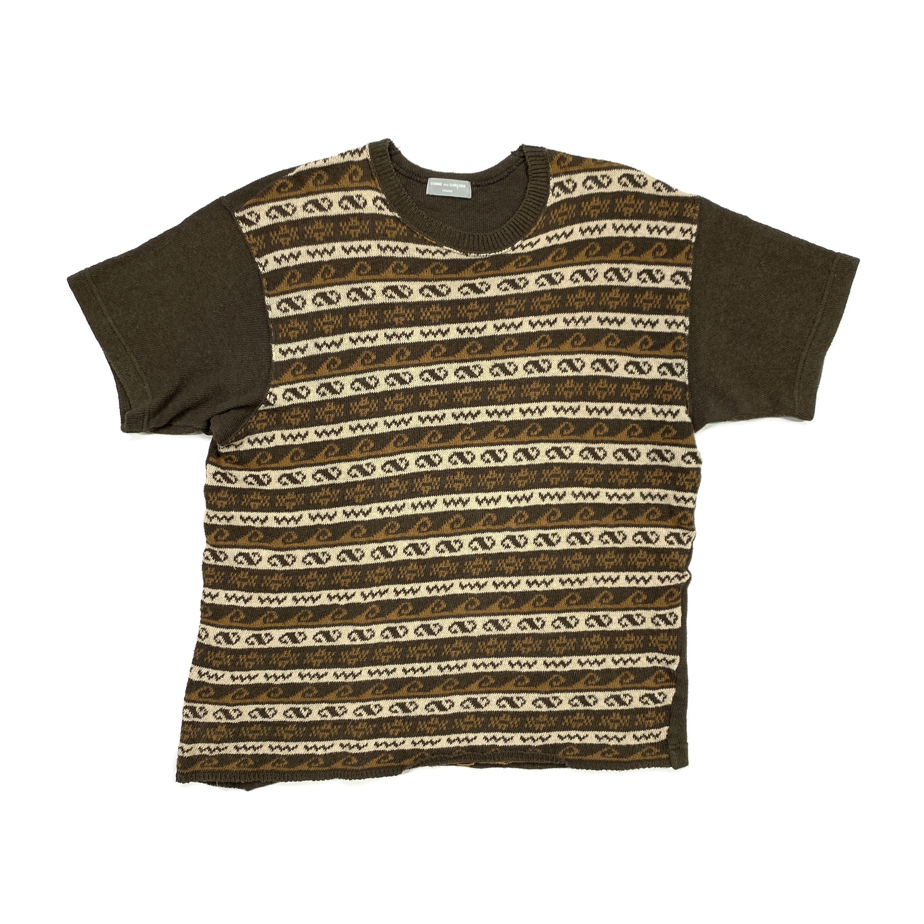 Comme des Garcons Homme × Comme des Garcons Homme Plus 1997 Patterned Knit T-Shirt Size US M / EU 48-50 / 2 - 1 Thumbnail
