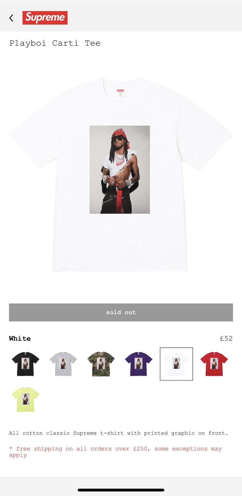 Supreme Supreme Playboi Carti Fw25 White Photo Tee Size US M / EU 48-50 / 2 - 4 Thumbnail