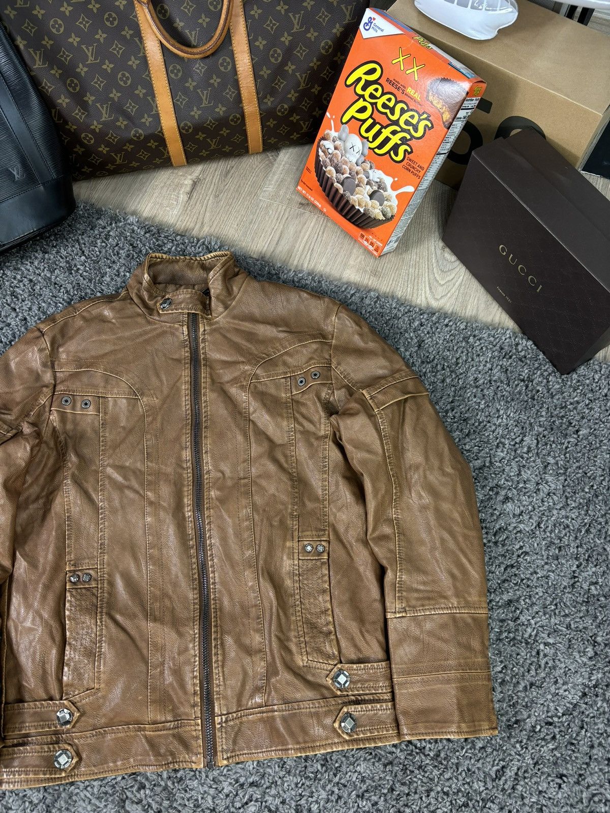 Vintage Vintage Y2K Leather Jacket 2000s Avant Garde Size US L / EU 52-54 / 3 - 3 Thumbnail