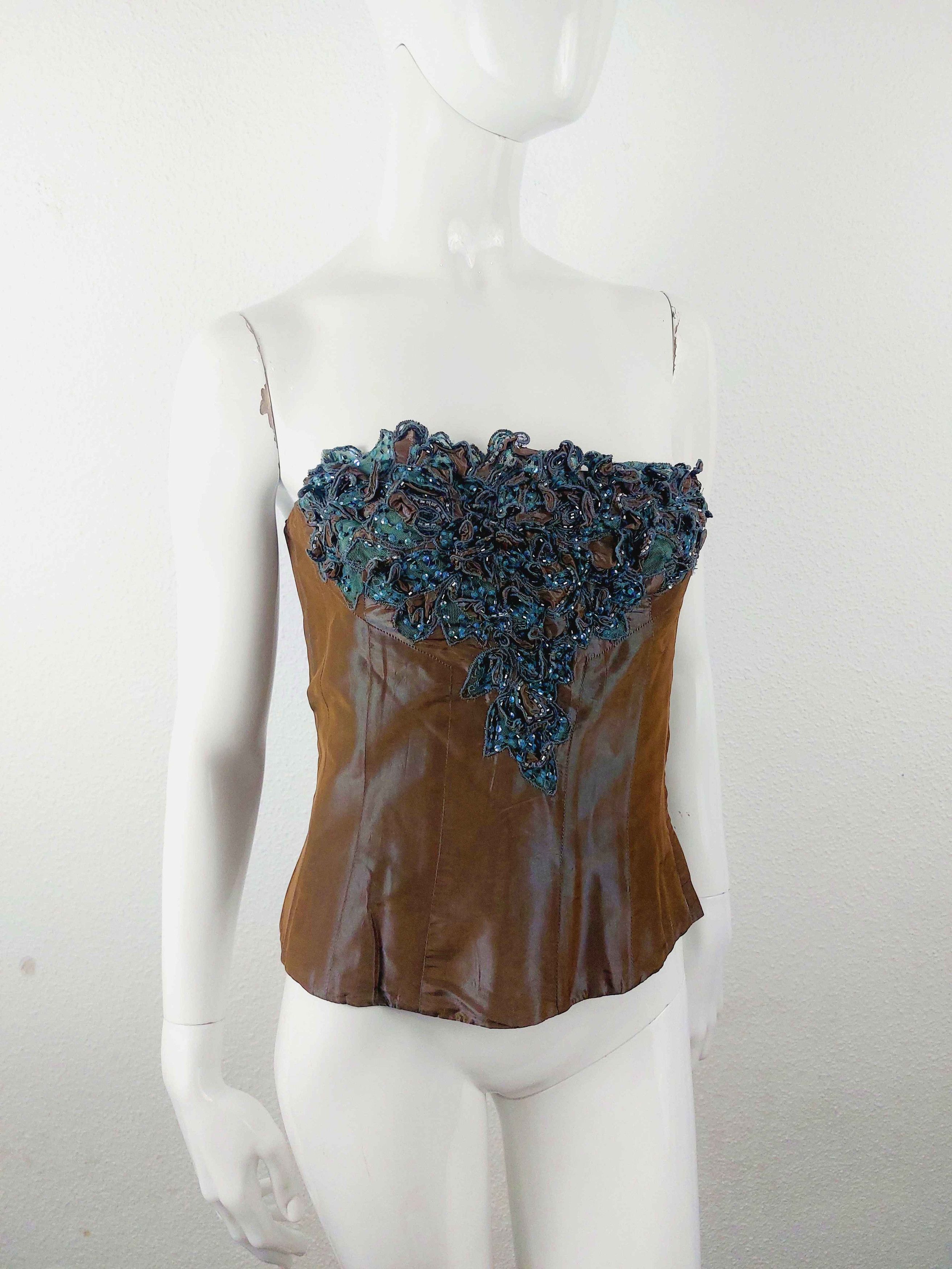 Other Lolita Lempicka Embroidered Sequin Corset Bustier Size L / US 10 / IT 46 - 1 Thumbnail