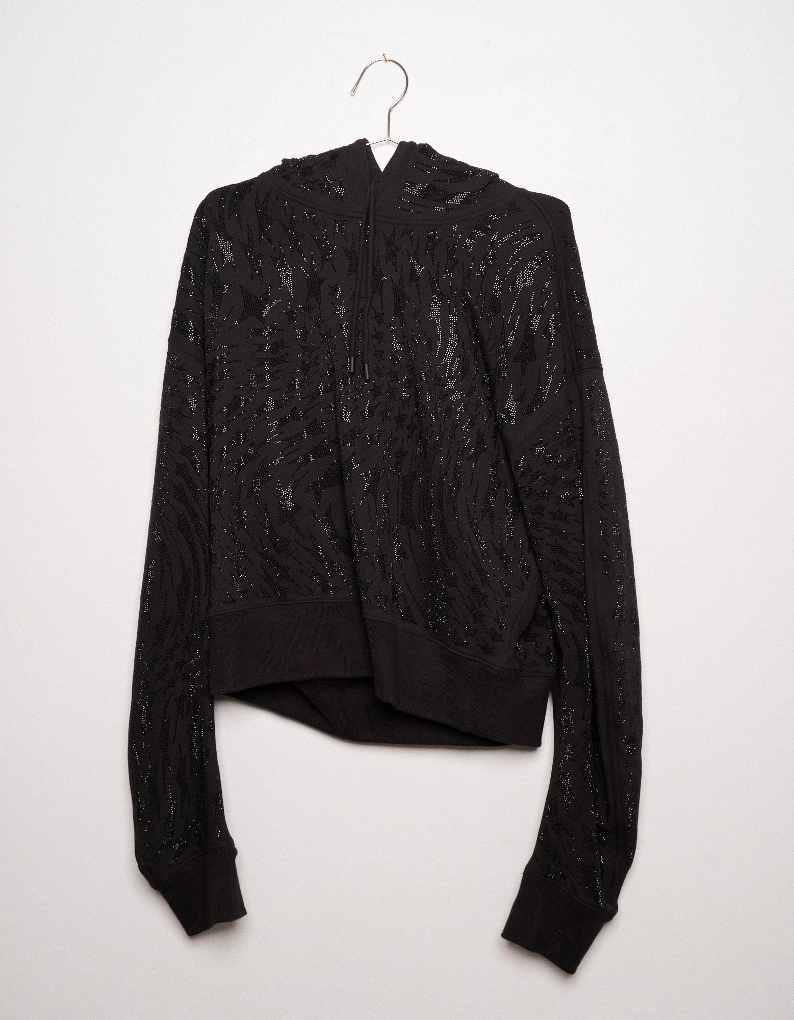 image of H&m Rhinestone-Embellished Hoodie in Black, Men's (Size Large)