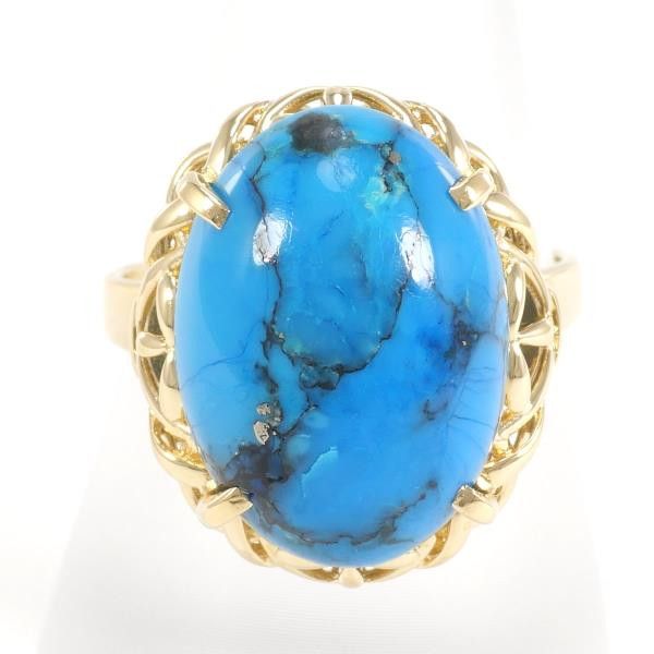 Other Other K18 Yellow Gold Turquoise Ring Size 15 Metal Ring in Excellent Condition Size ONE SIZE - 1 Thumbnail