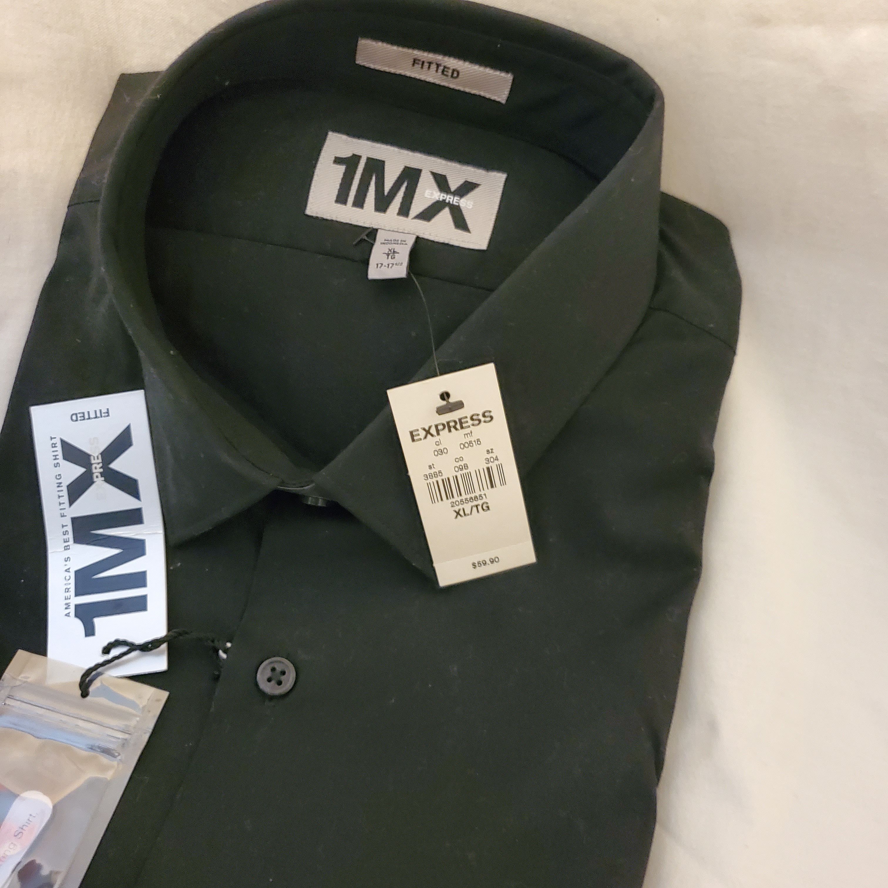 Express Express Men's XL Fitted Button shirt Size US XL / EU 56 / 4 - 2 Thumbnail
