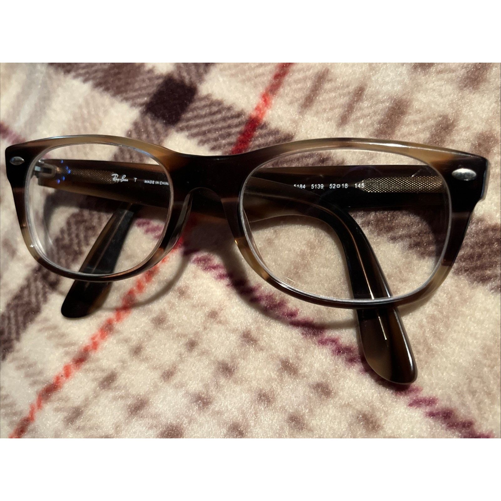 RayBan Ray-Ban RB5184 5139 52/18/145 DARK BROWN eyeglass Frames Size ONE SIZE - 2 Thumbnail