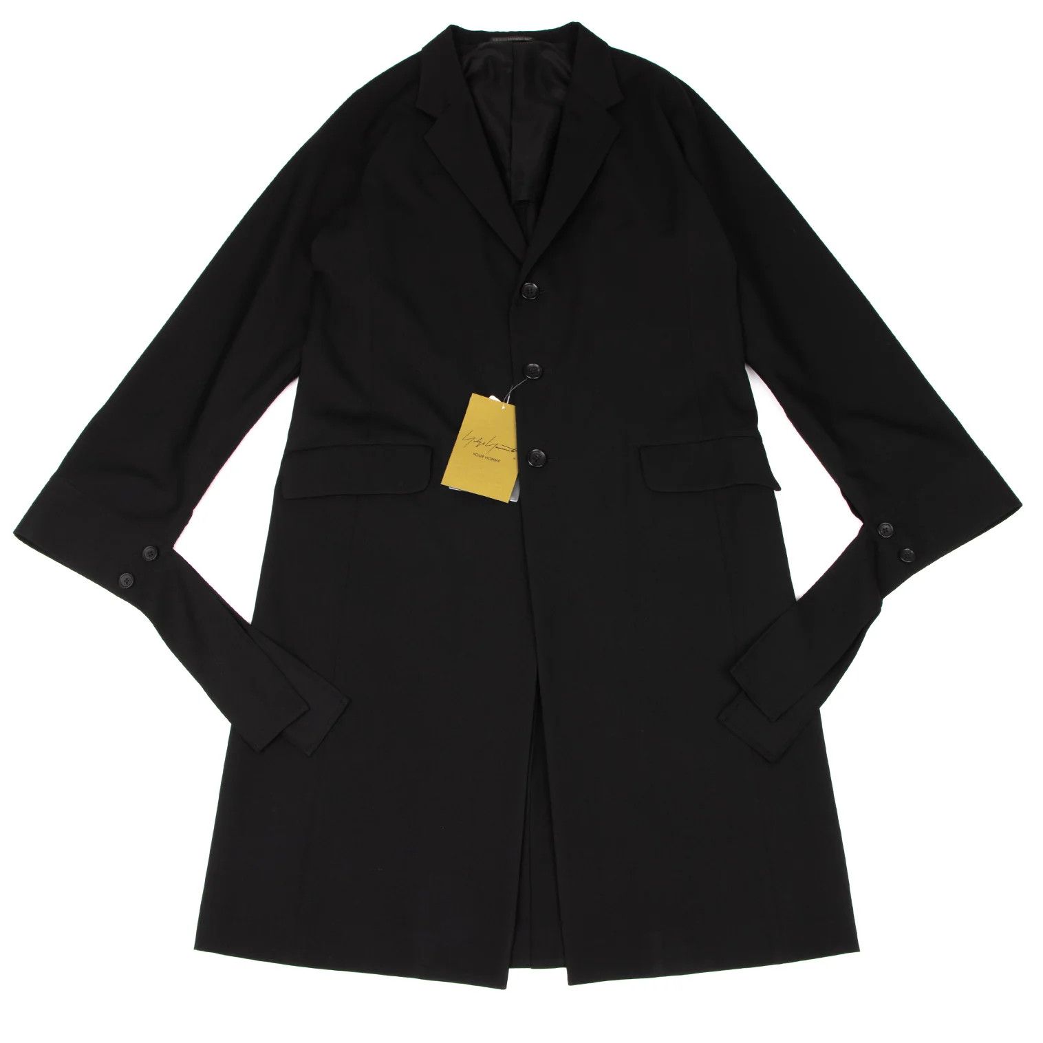 Yohji Yamamoto Yohji Yamamoto Wool Gabardine Long Jacket Size US XL / EU 56 / 4 - 1 Thumbnail