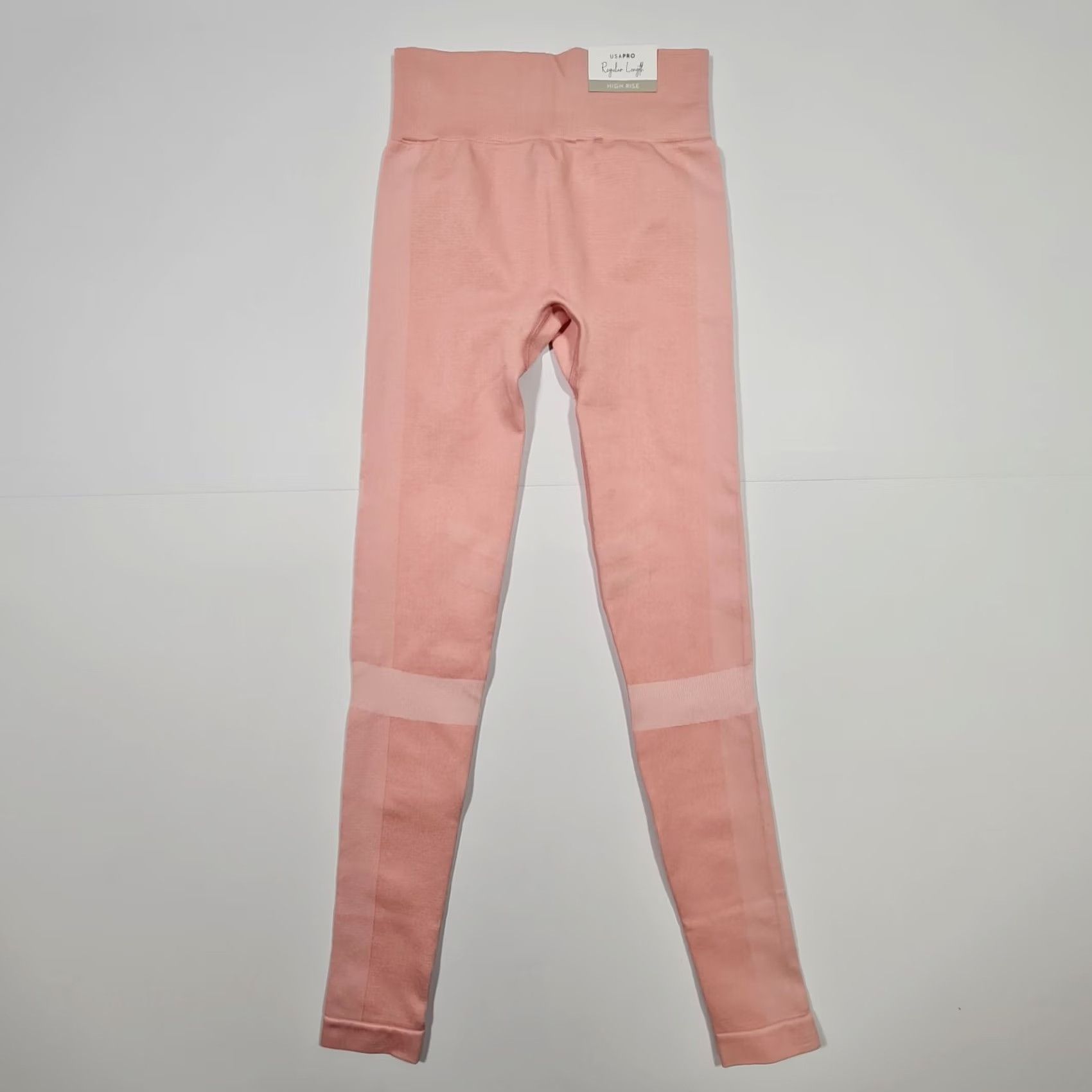 Vintage USA PRO Leggings Pink 6 UK High Waist Regular Womens Tights Comfort Breathable Seamless 54% Polyamide 42% Polyester 4% Elastane Sports Size 28" / US 6 / IT 42 - 7 Thumbnail