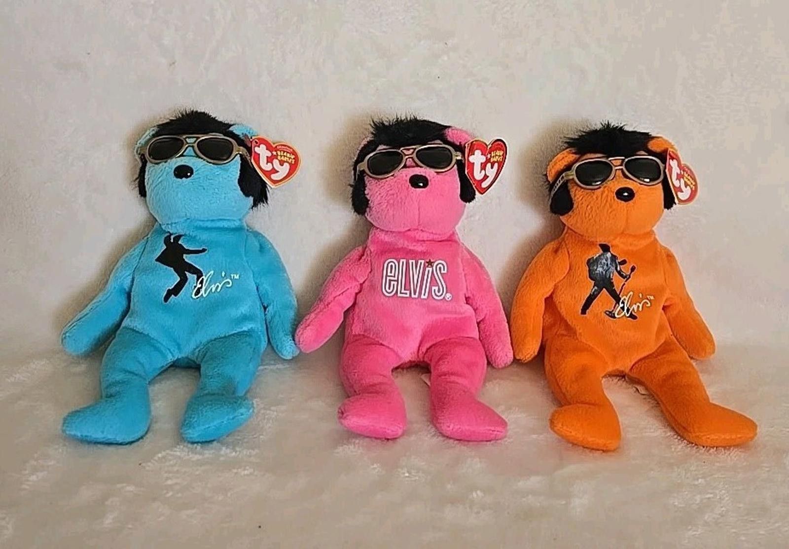 Other TY Beanie Babies - Lot of 3 Orig. BEANIE Elvis Bears 8.5 in Size ONE SIZE - 2 Thumbnail