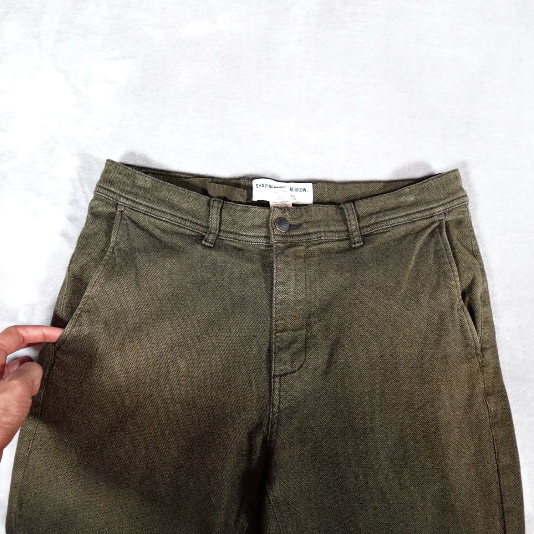 Vintage Shaping New Tomorrow Slim Fit Chino Pants Mens 31x30 Green Skinny Cotton Size US 31 - 4 Thumbnail