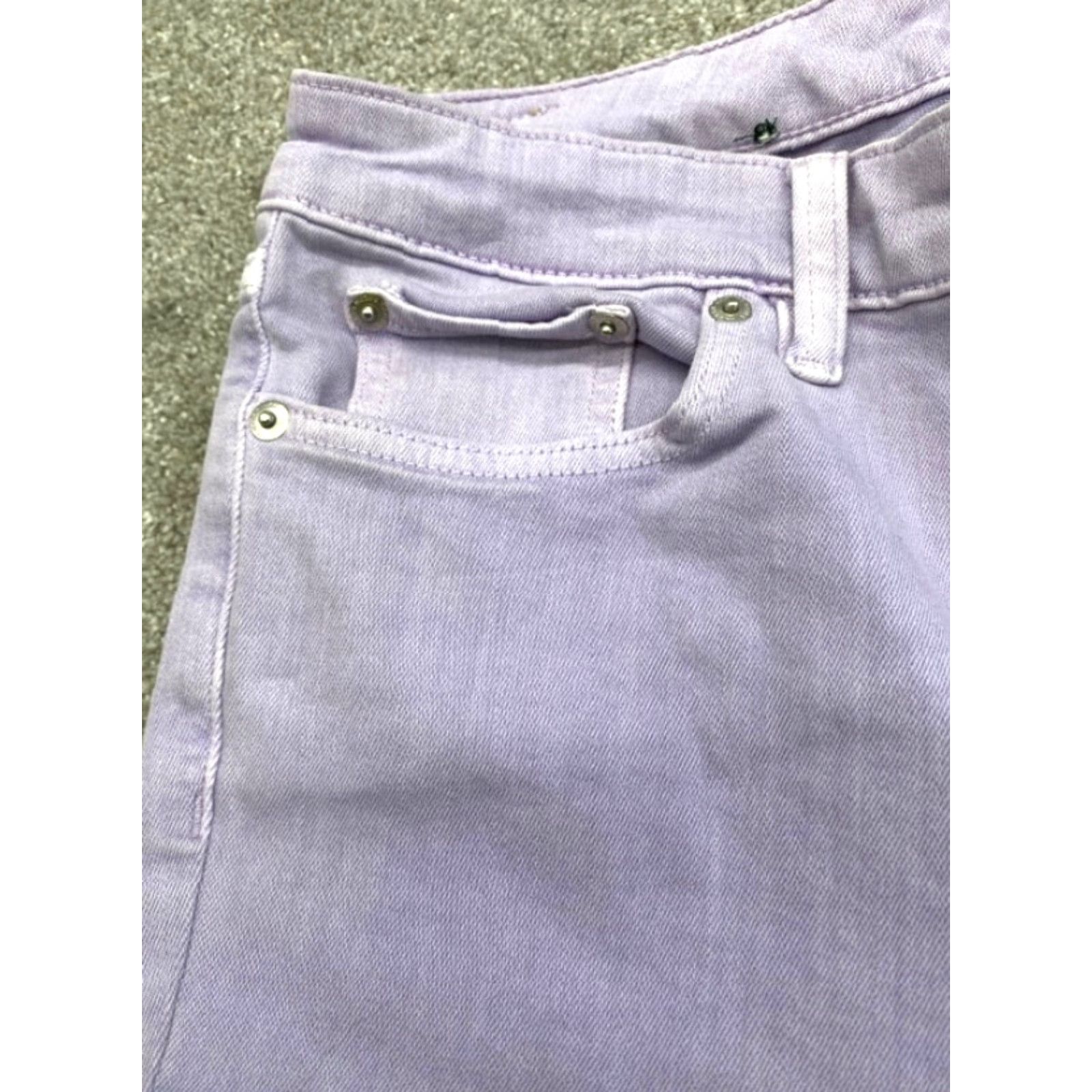 Ralph Lauren VINTAGE Lauren Ralph Lauren Jeans Women 6 Purple Denim Cropped Premier Skinny Straight Crop 5793 Size 28" / US 6 / IT 42 - 4 Thumbnail