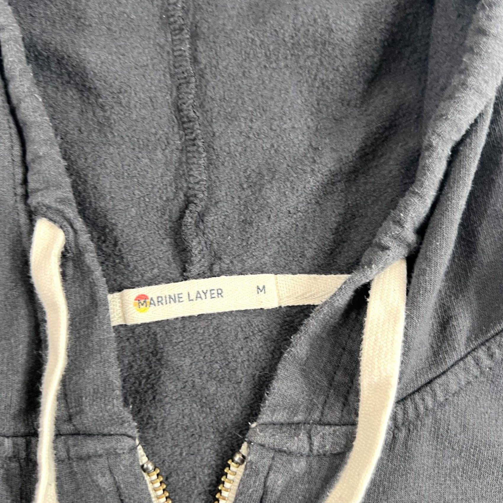 Marine Layer Marine Layer Hooded Fleece Sweatshirt - Gray Mens Medium - Pre-Owned Zip Hoodie Size US M / EU 48-50 / 2 - 3 Thumbnail