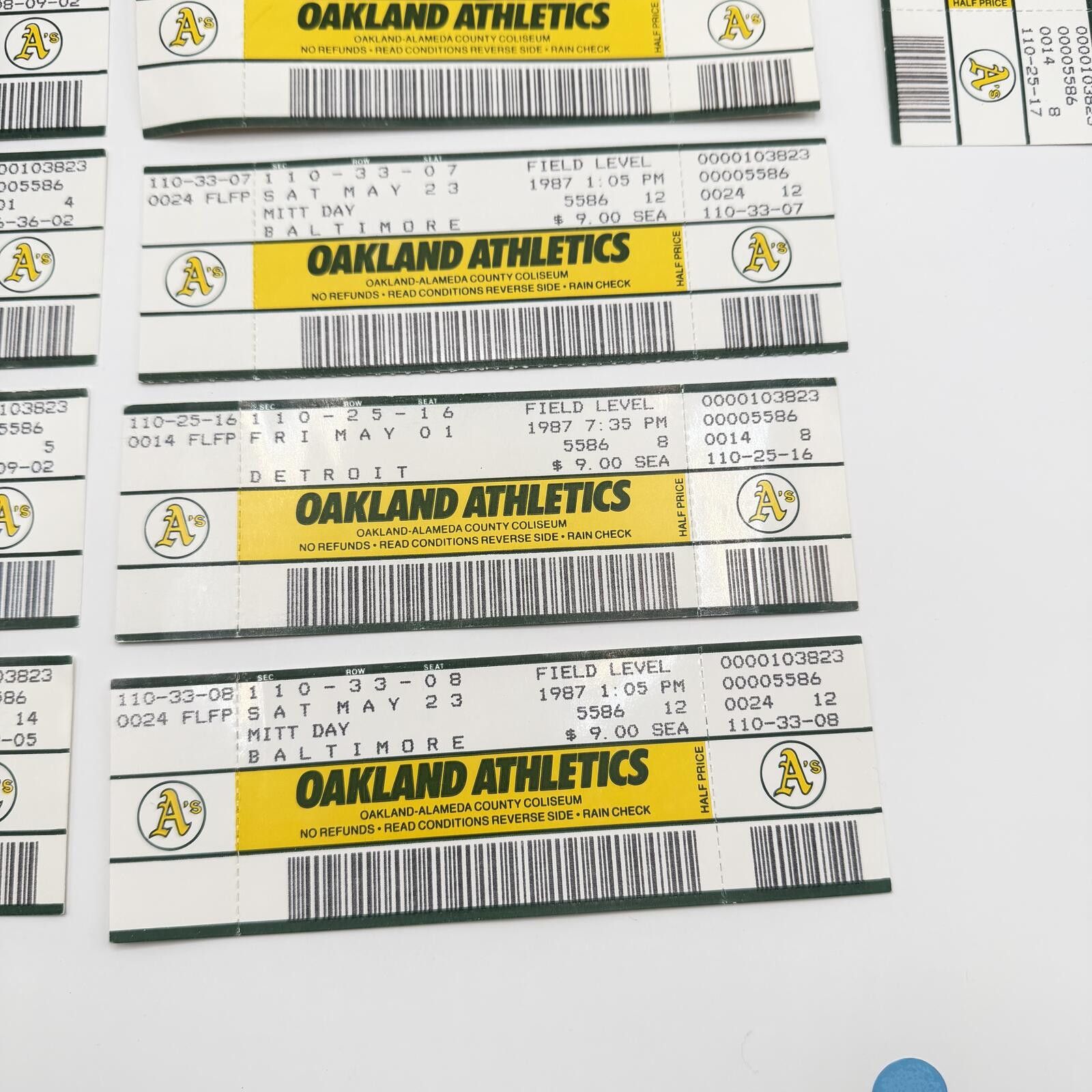 Other MLB Season Tickets Oakland A's 2001 - 2017 Vintage Size ONE SIZE - 6 Thumbnail