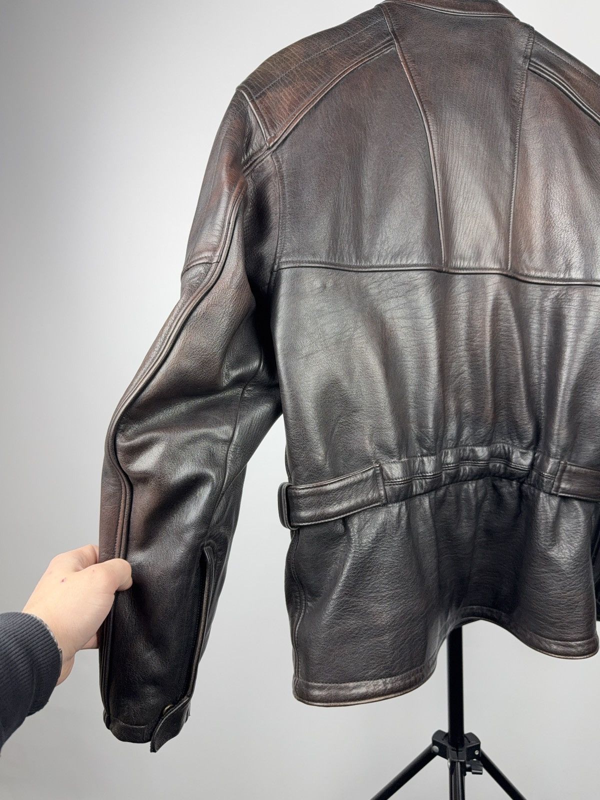 Genuine Leather 90s AJS Biker Moto Leather Motorcycle Jacket Armor Size 50 Size US M / EU 48-50 / 2 - 11 Thumbnail