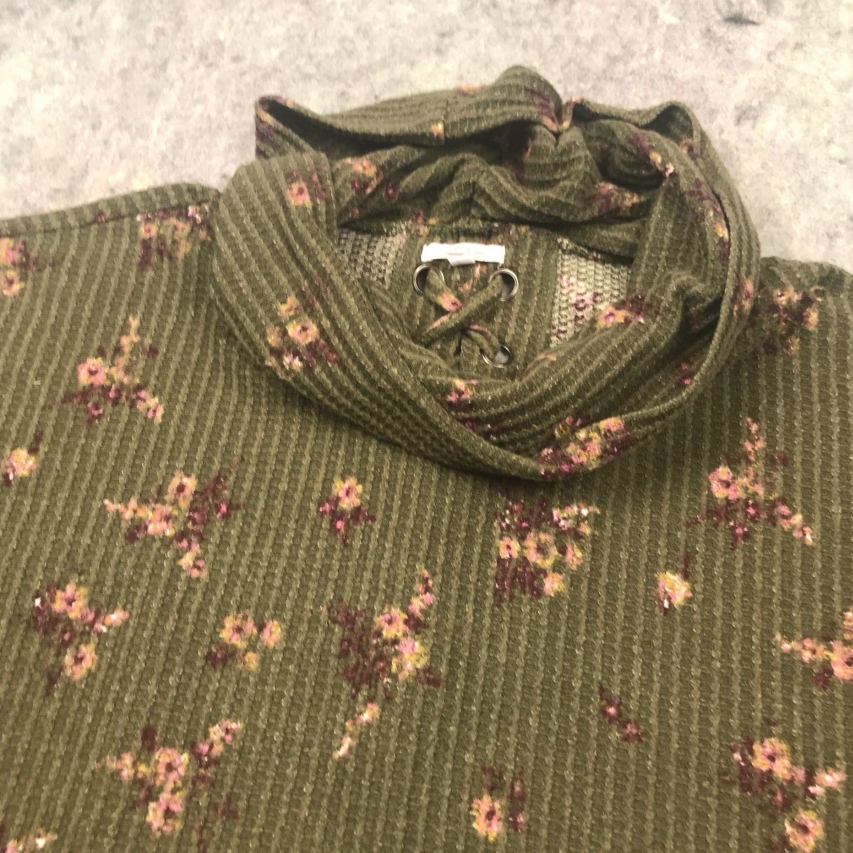 Vintage Maurices Womens Blouse Shirt Cowl Neck Lace-Up Back Floral 0 Pink Long Sleeve Plus Size Size XS / US 0-2 / IT 36-38 - 2 Thumbnail