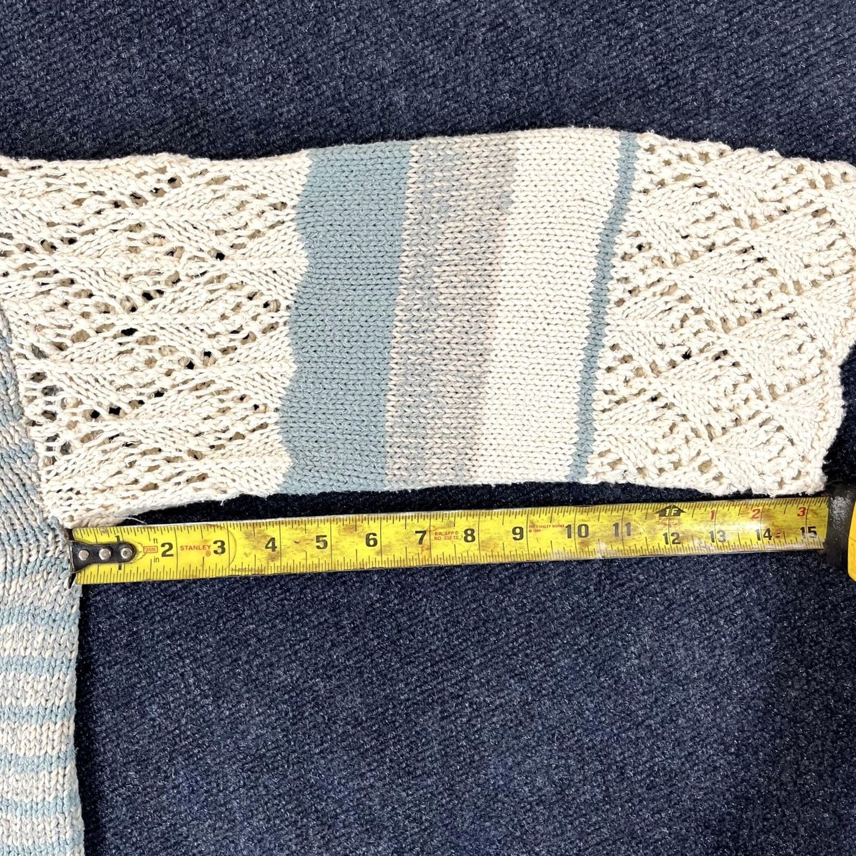BKE VINTAGE BKE Sweater Shirt Womens Medium Beige/Blue Hooded Knit Lace Up Boho NWT Size M / US 6-8 / IT 42-44 - 5 Thumbnail