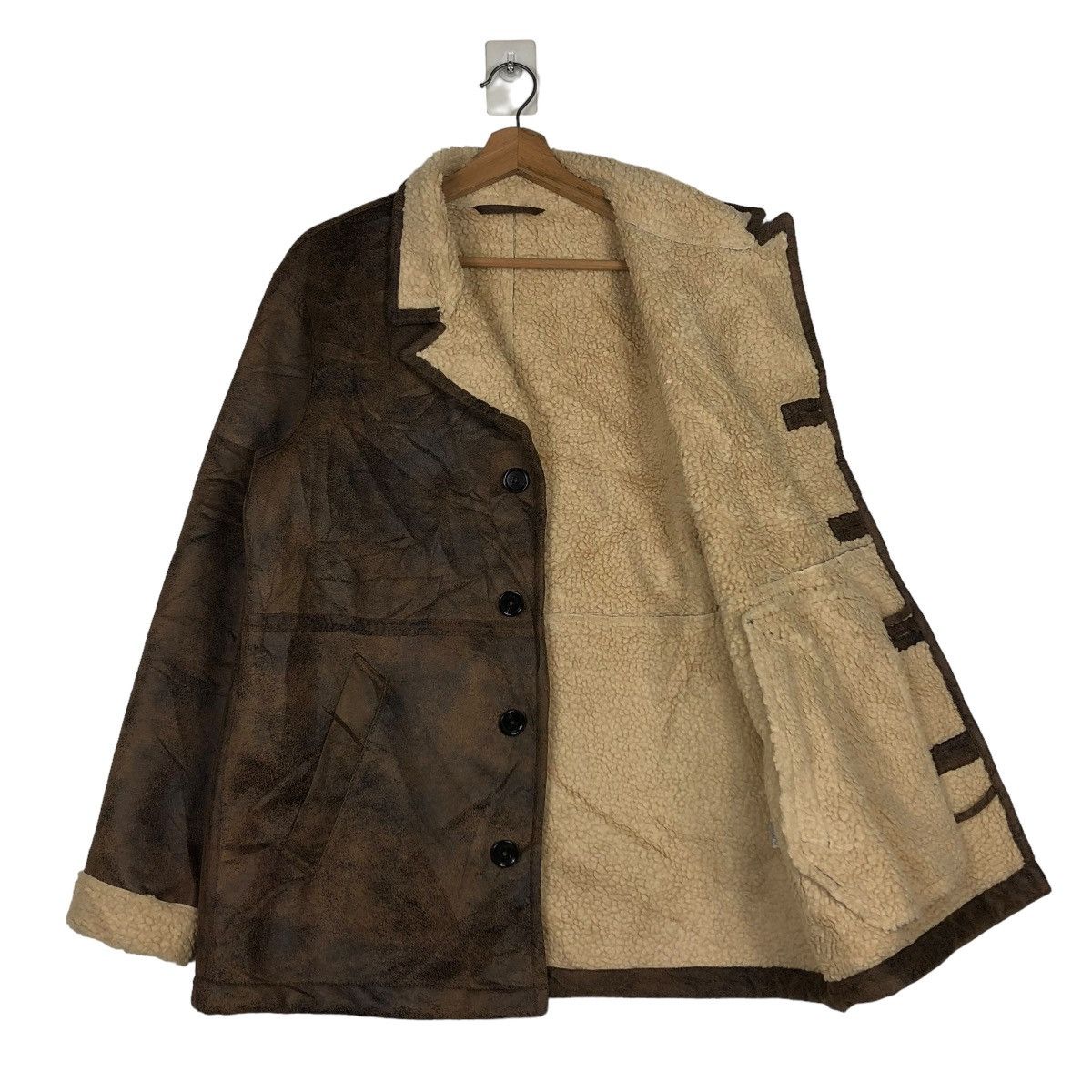 Japanese Brand 🔥VINTAGE BIKER JACKET SHEARLING BLANKET GU ISSEY MIYAKE Size US L / EU 52-54 / 3 - 13 Thumbnail
