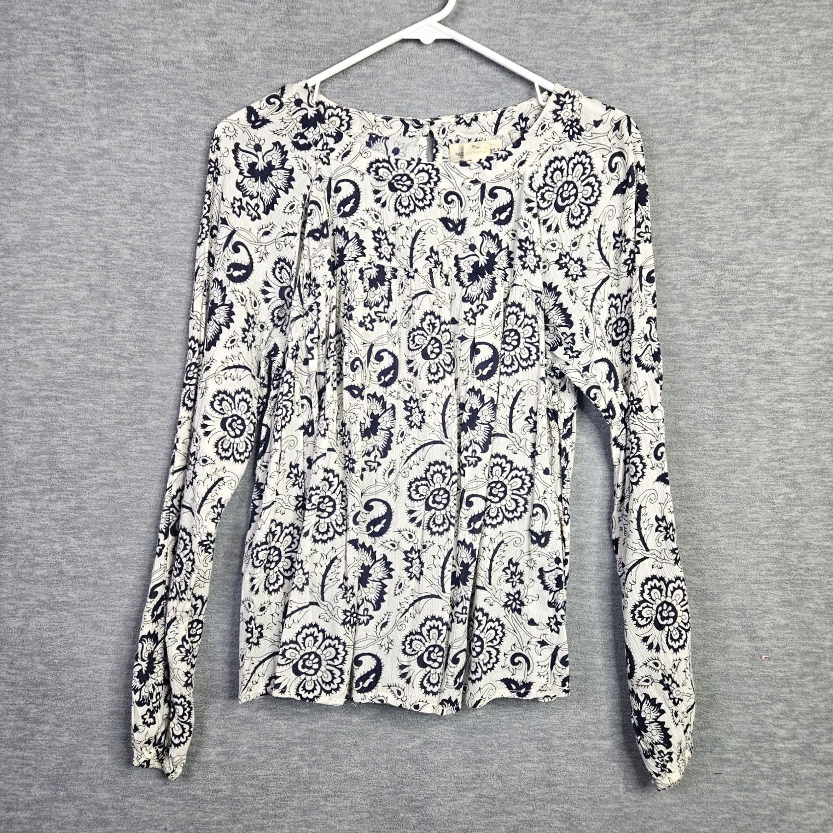 Vintage Denim & Supply Ralph Lauren Shirt Junior's Floral Print Long Sleeve Sz L/G Blue Size L / US 10 / IT 46 - 2 Thumbnail